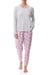 3FL27T - Ski pyjama plain modal top