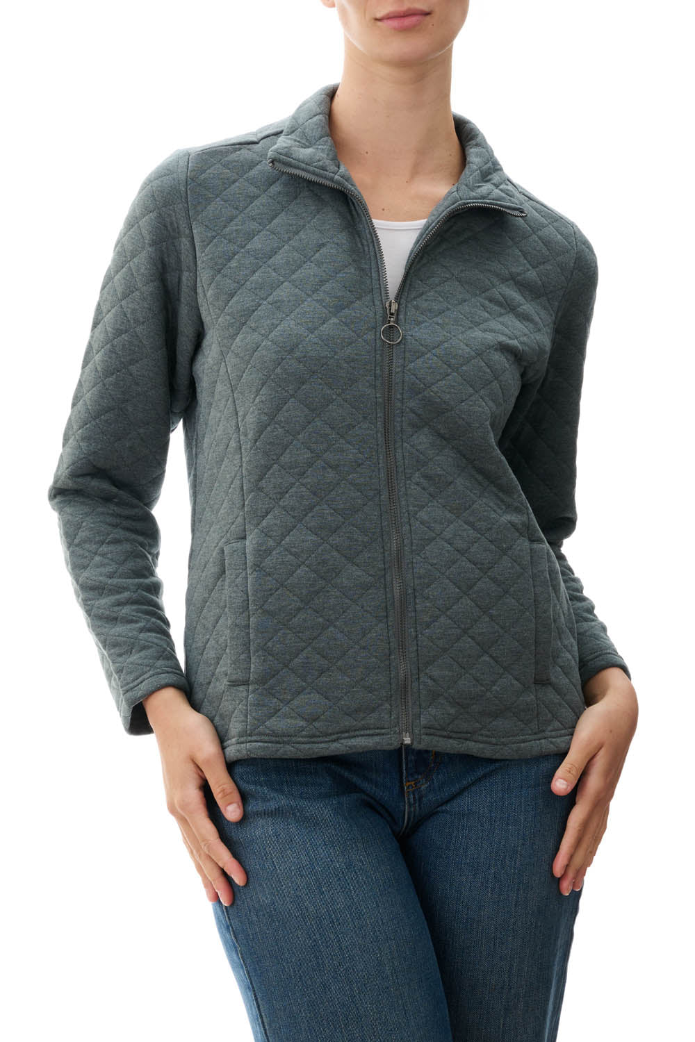 3HS61 - Knit zip front jacket