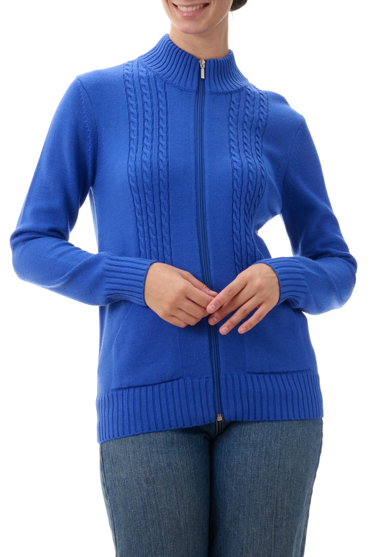 Zip through cardigan