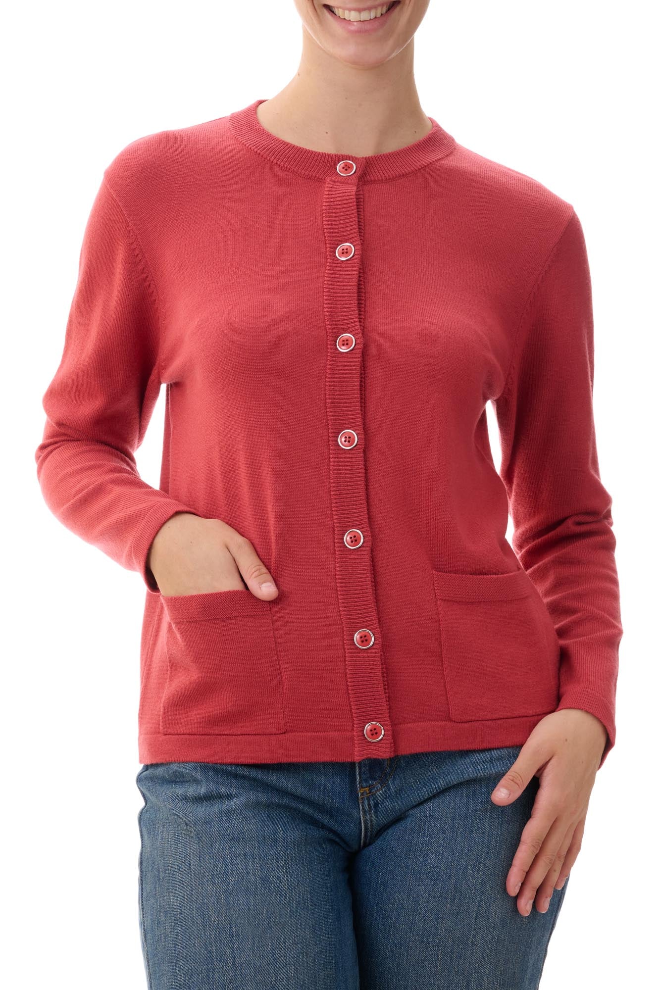 Crew neck cardi