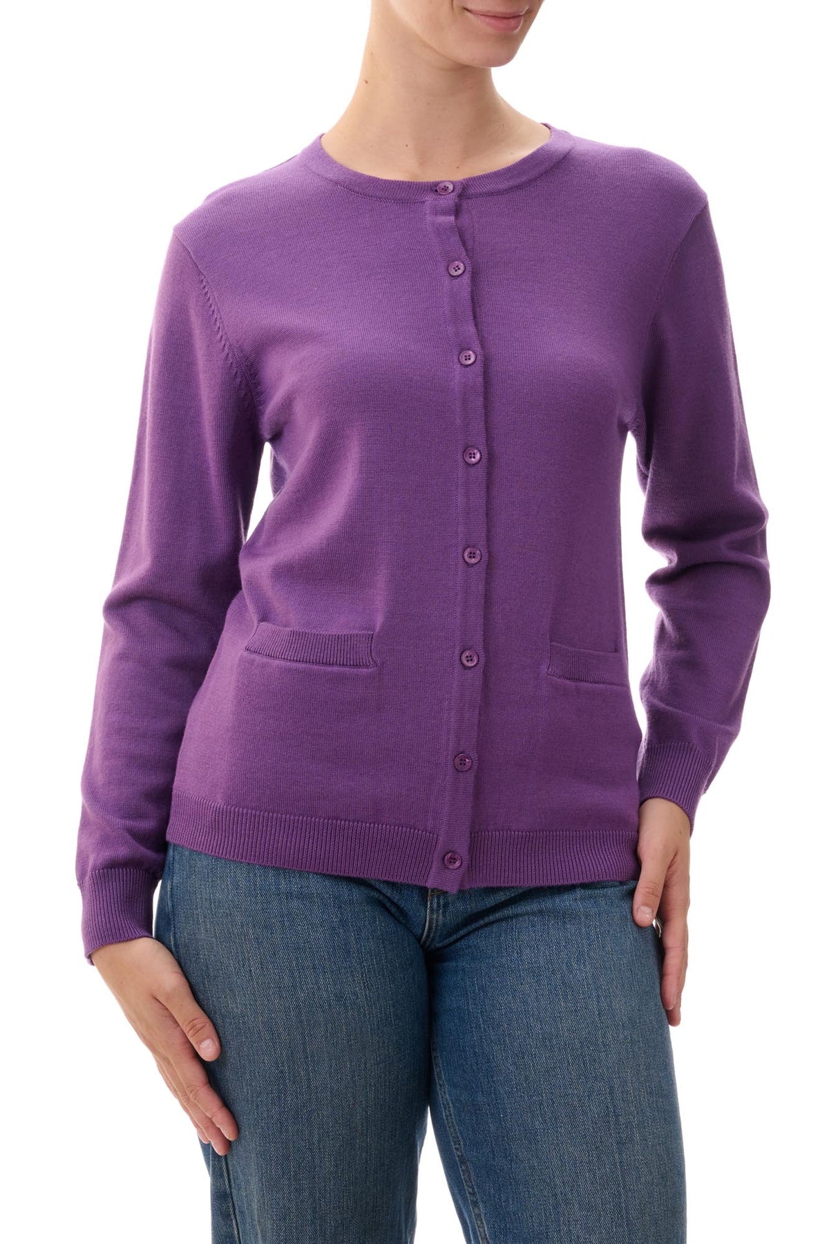 Crew neck cardigan