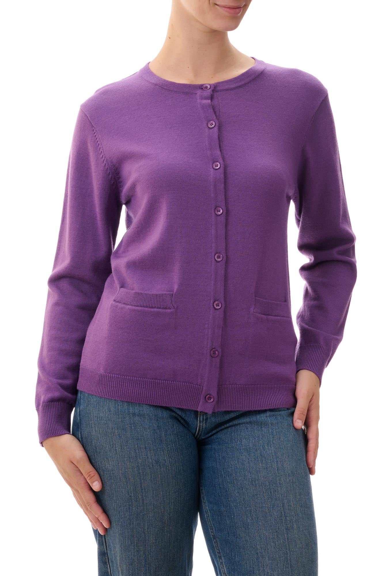 Crew neck cardigan
