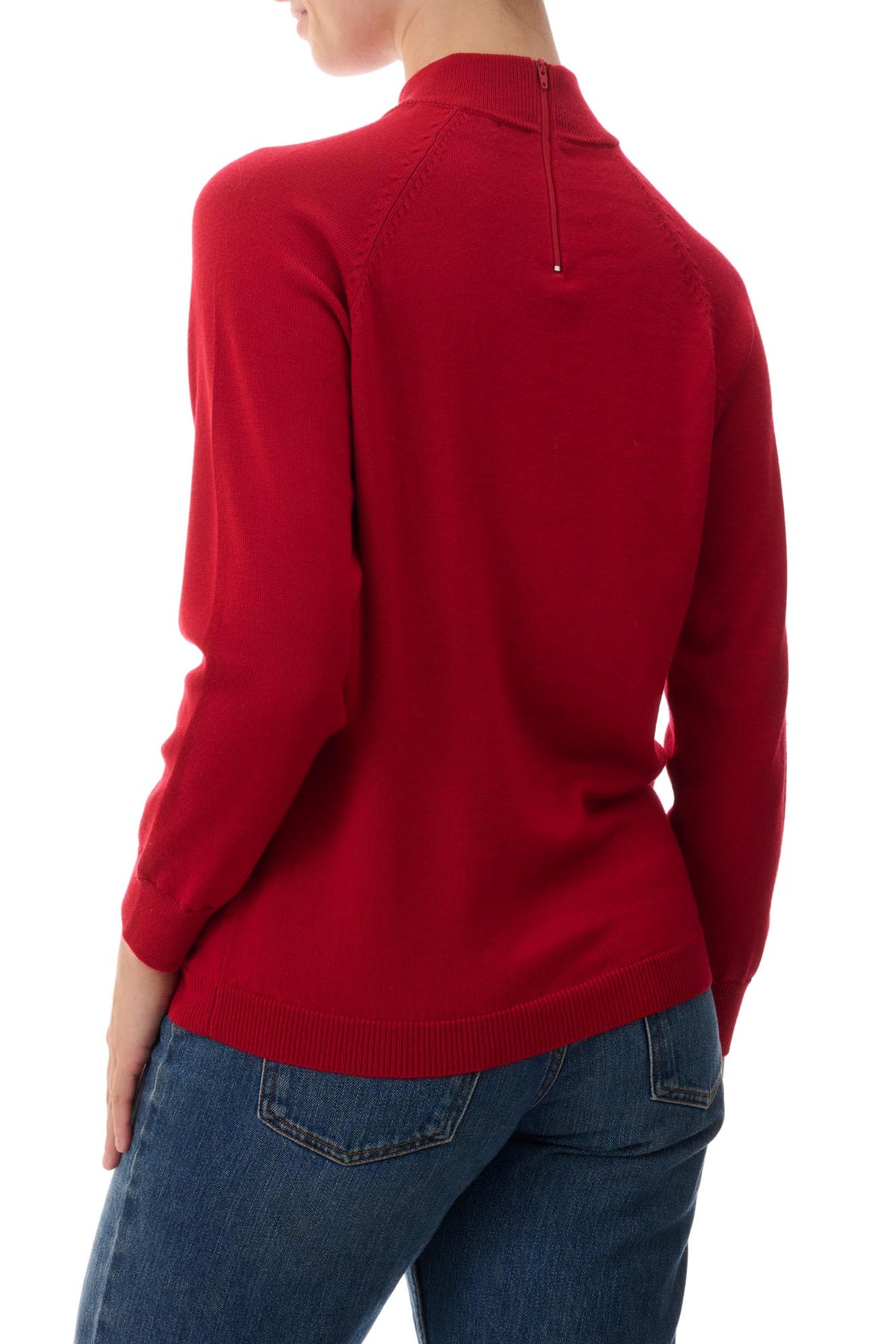 Zip mock turtle neck pullover