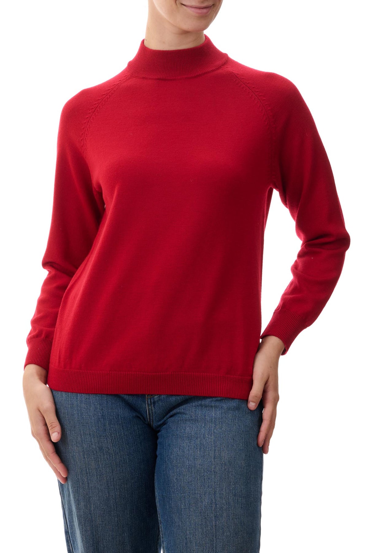 Zip mock turtle neck pullover