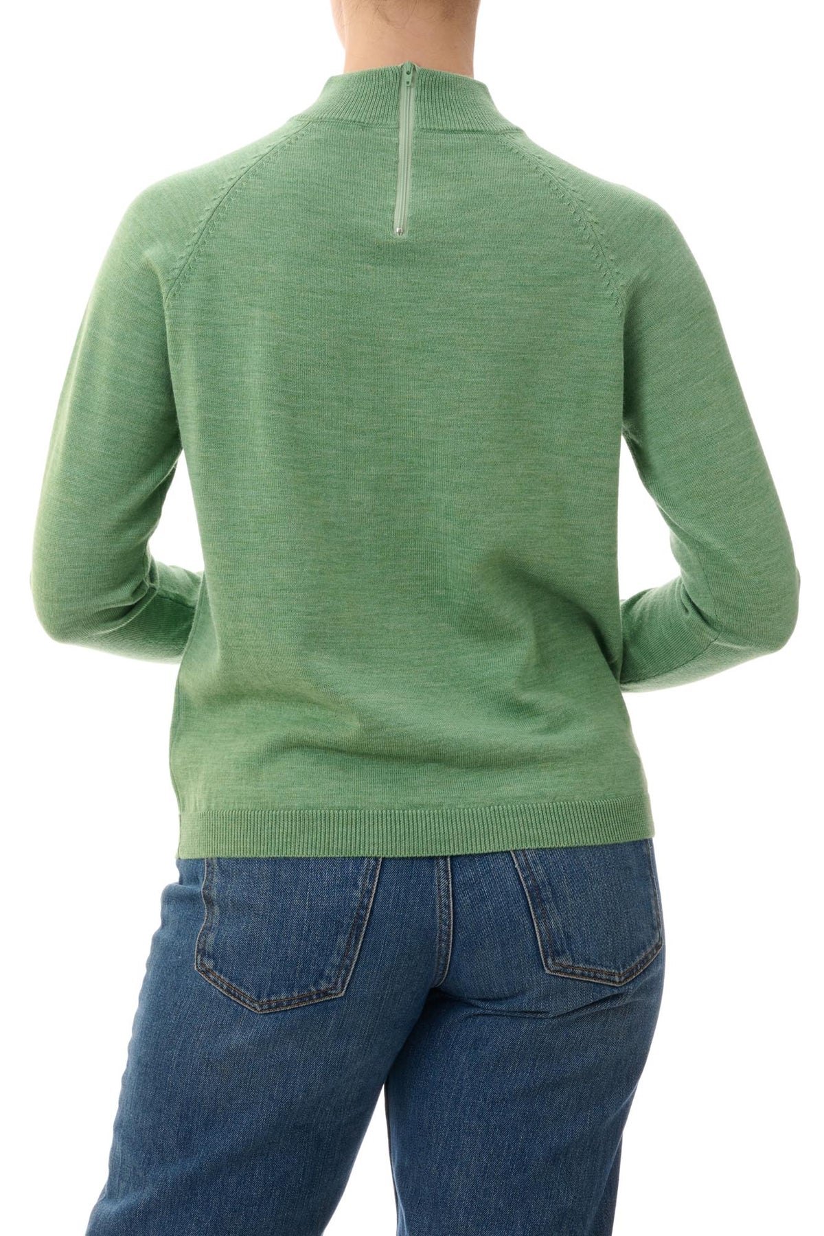 Zip mock turtle neck pullover