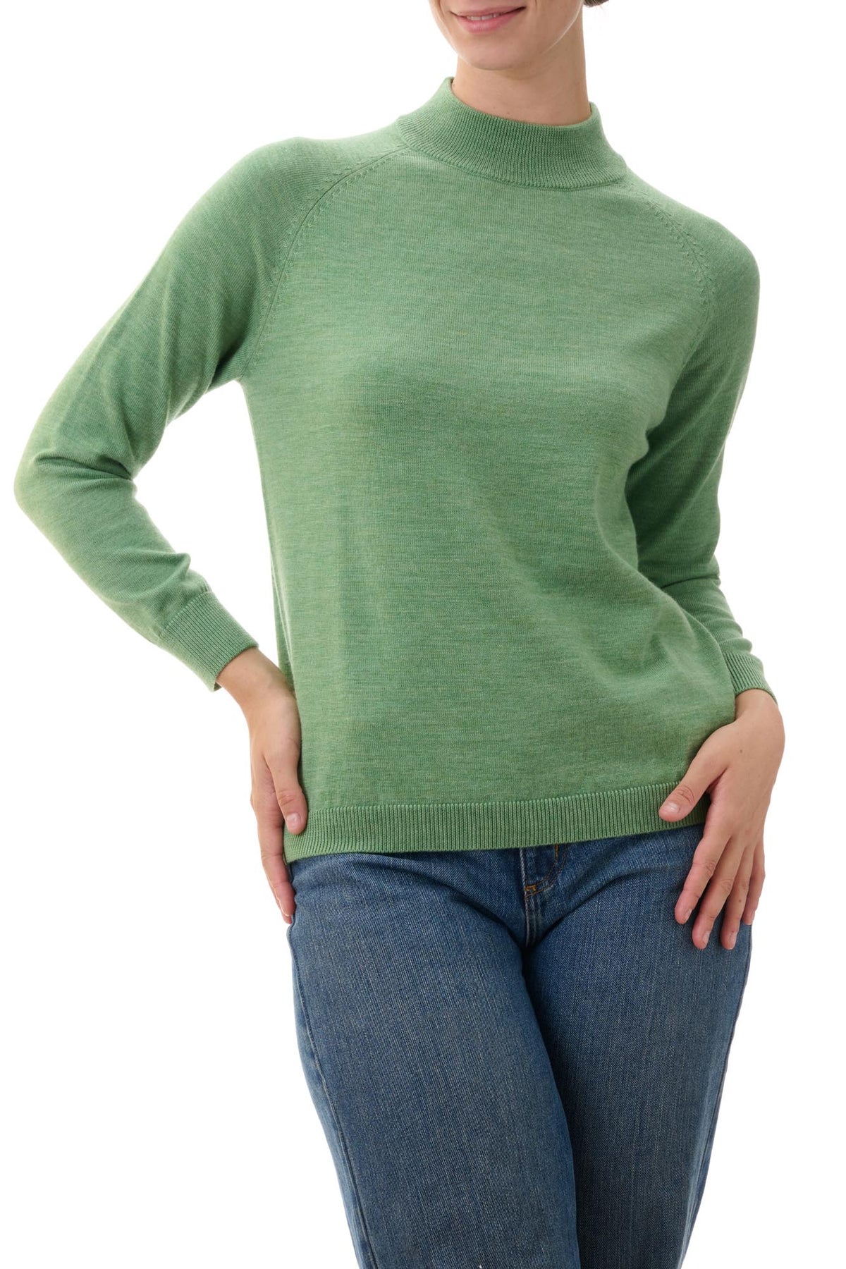 Zip mock turtle neck pullover