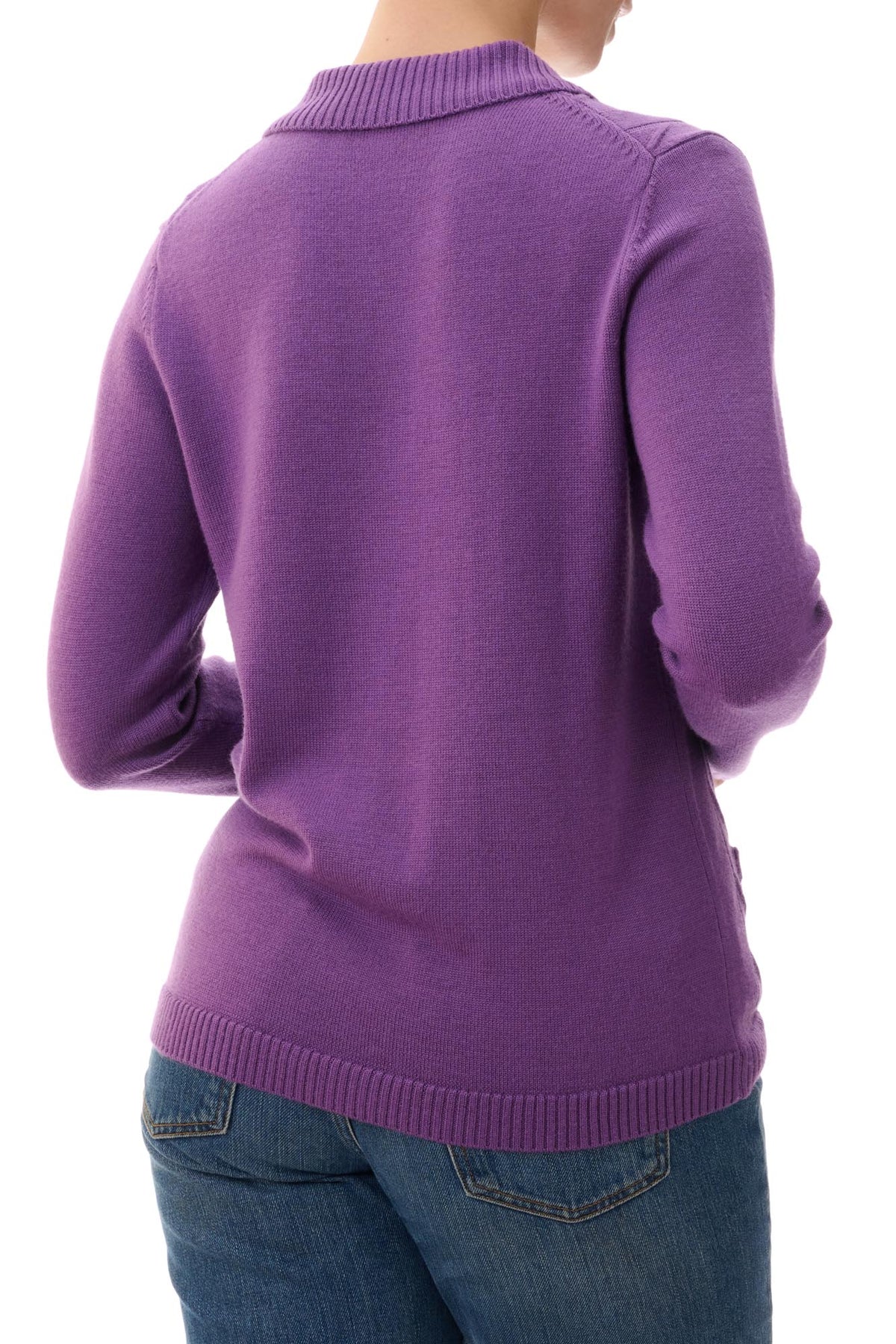 Collared cable front cardi