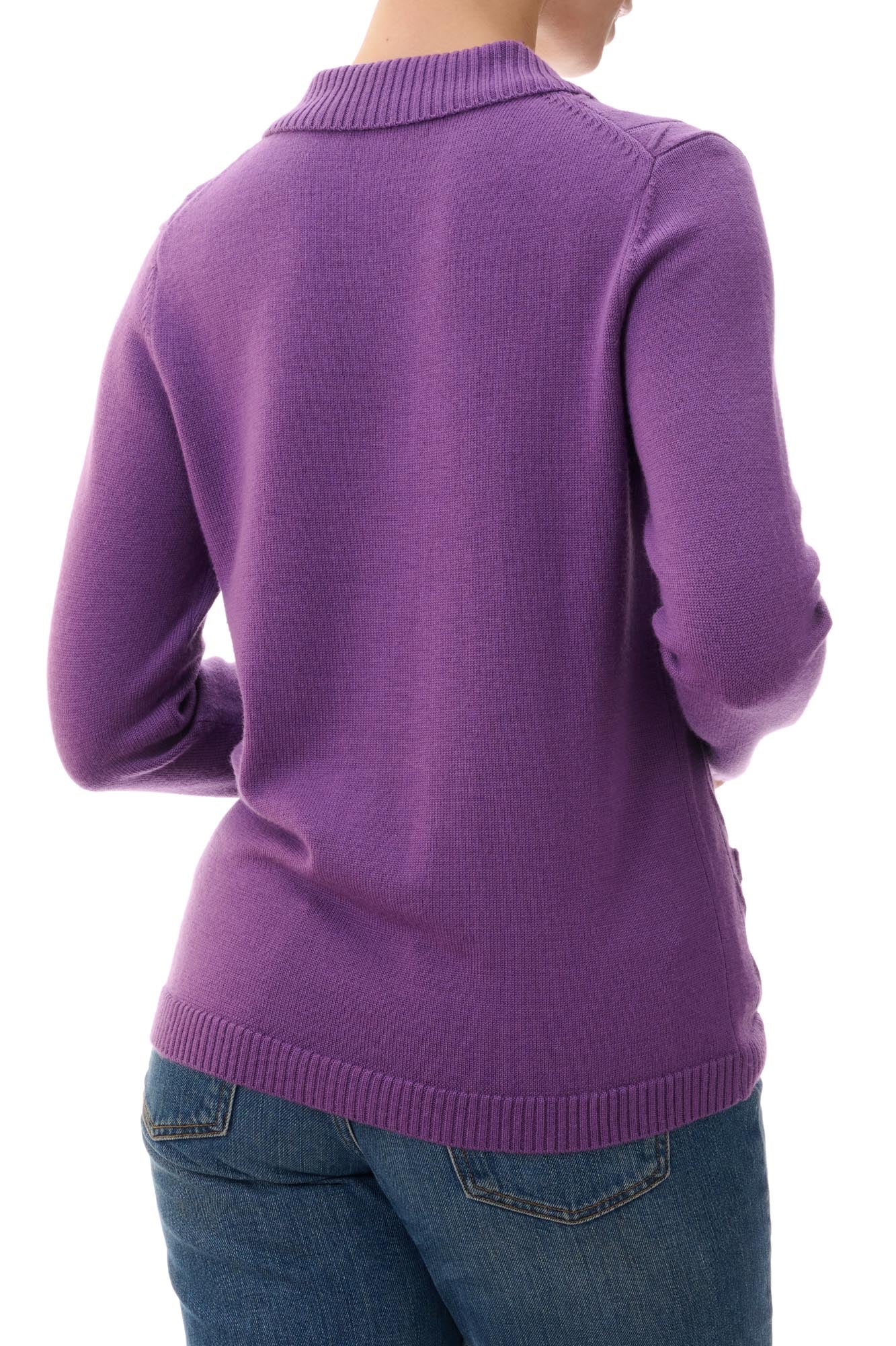 Collared cable front cardi