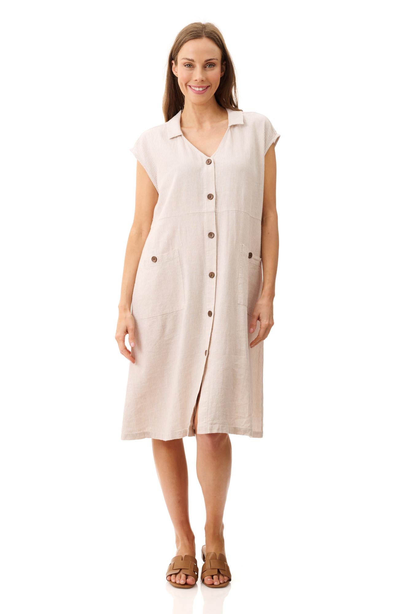 4AL36R - Redciffe stripe linen dress