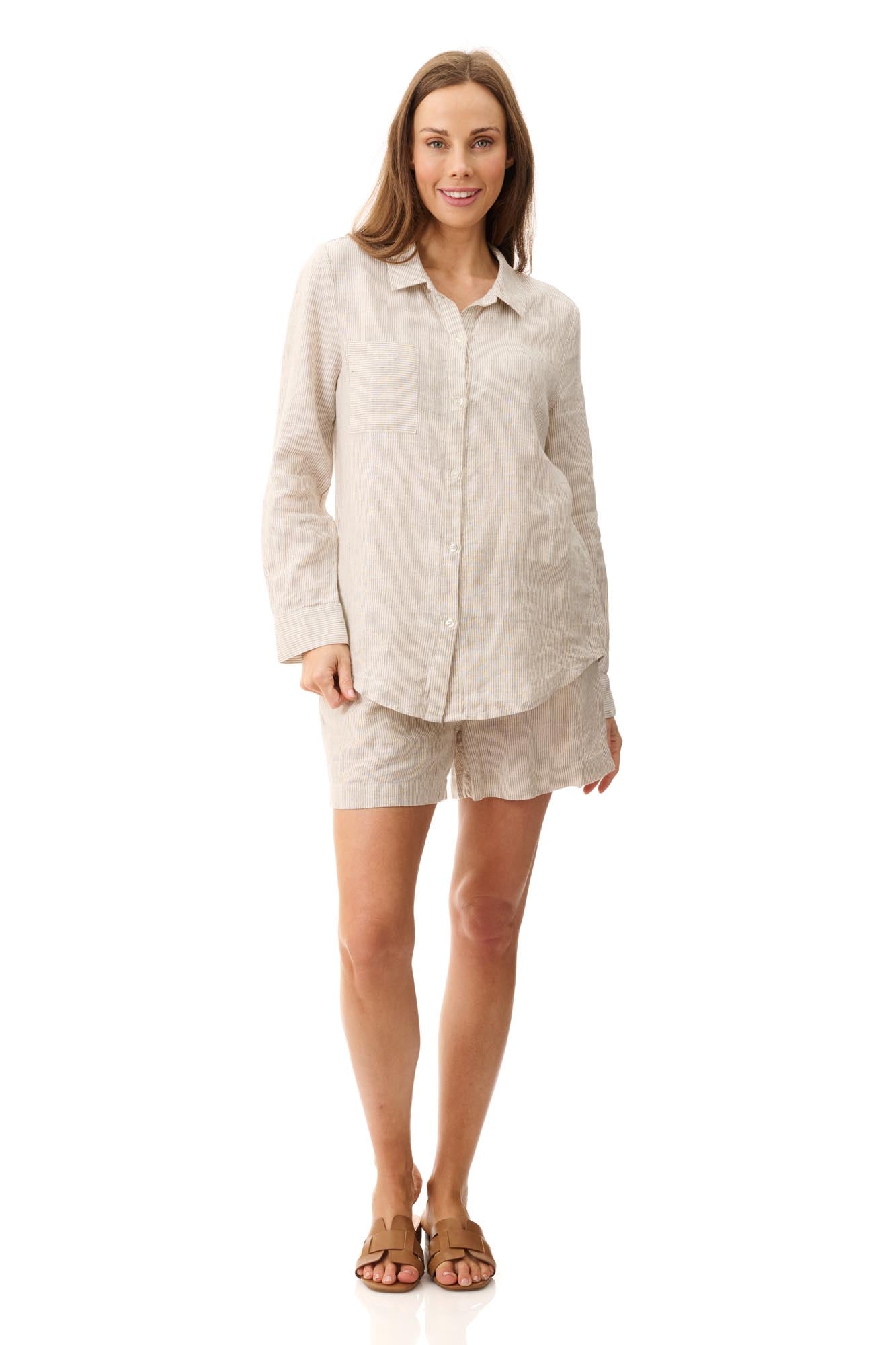 4AL51 - Stripe linen shirt