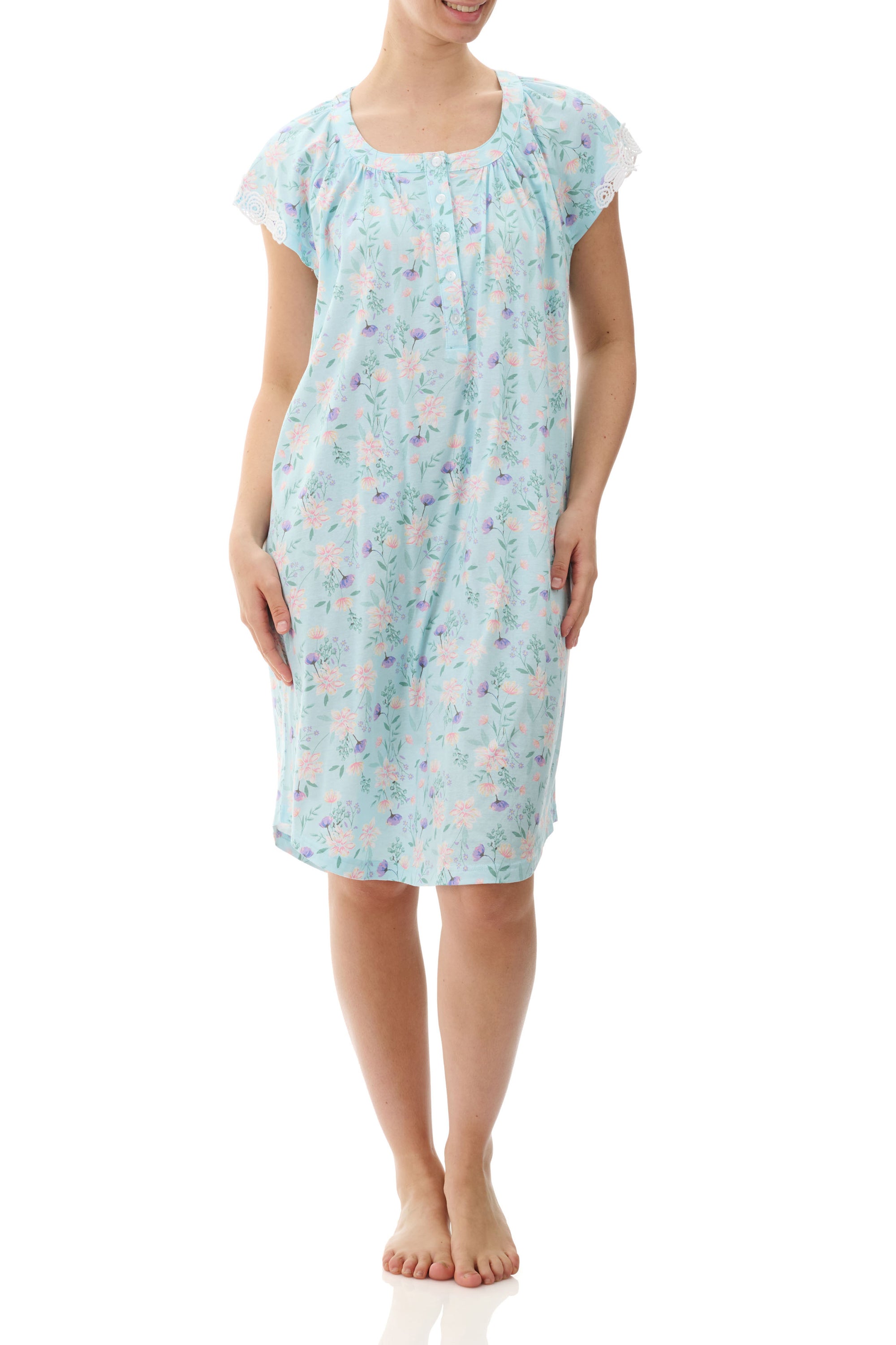 4LP14G - Cap sleeve short nightie