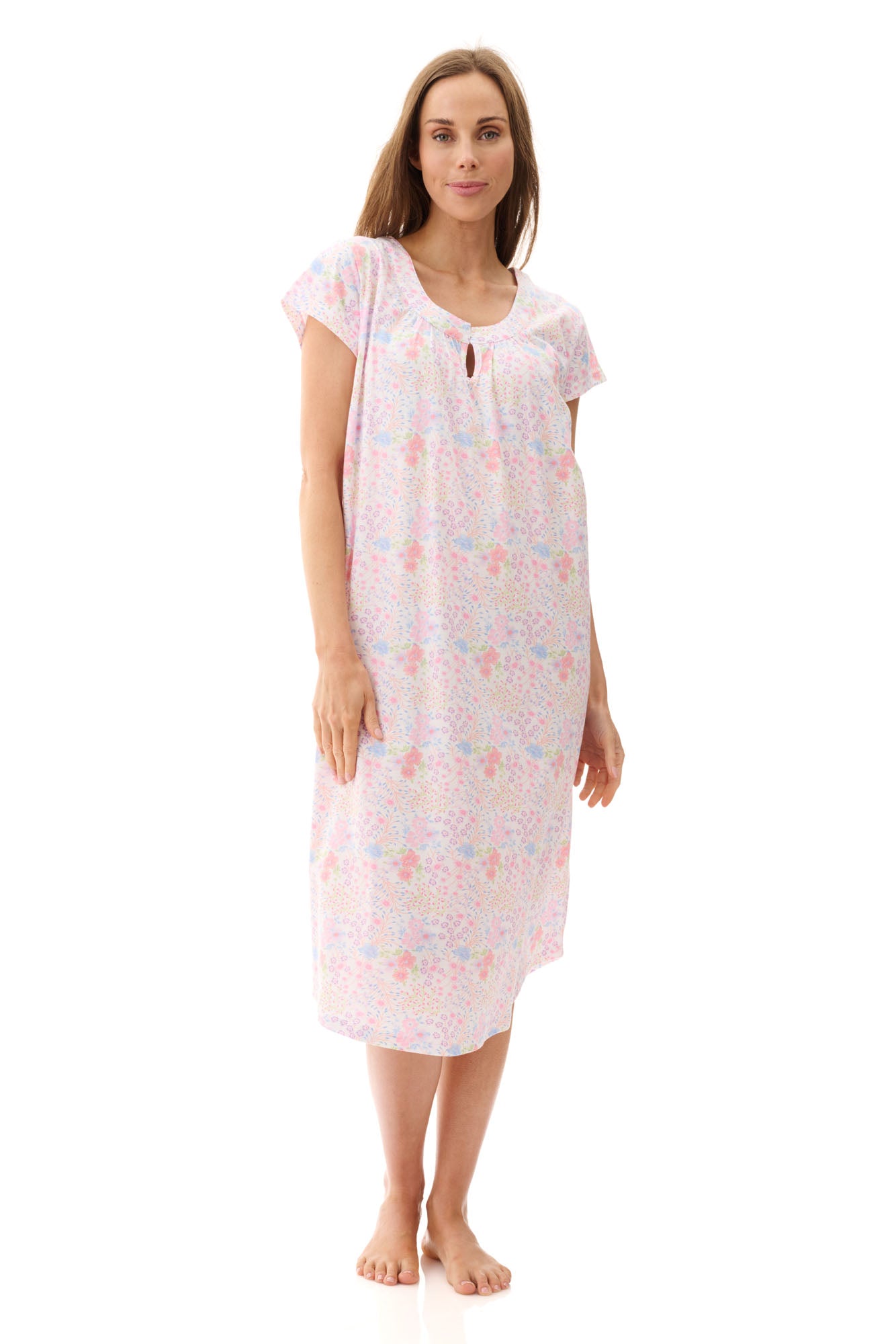 4LP24V - Short sleeve mid length nightie