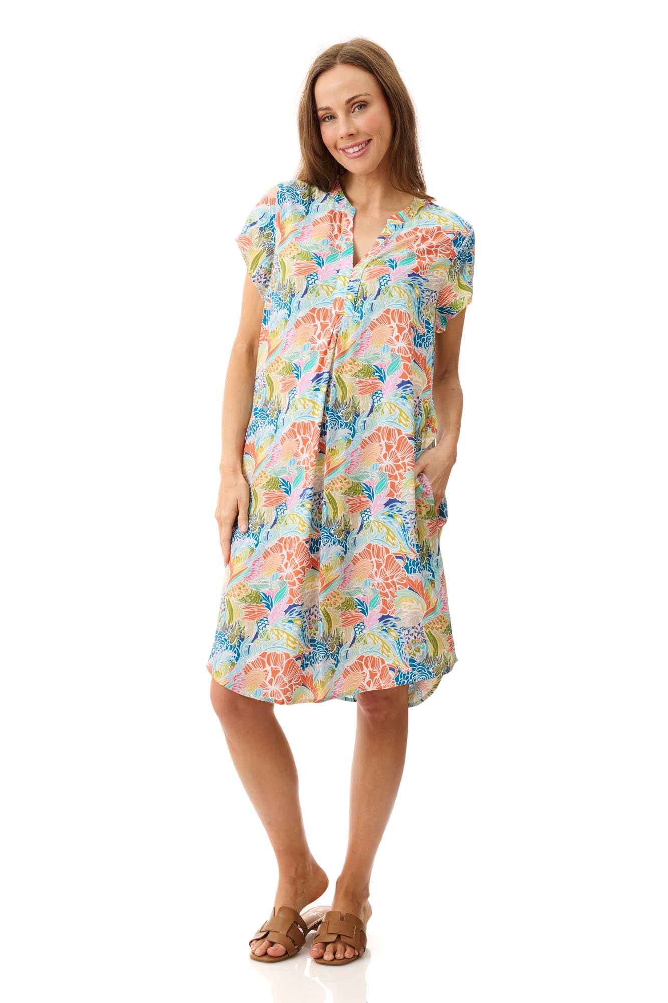 4MR66P - Paramatta cap sleeve dress