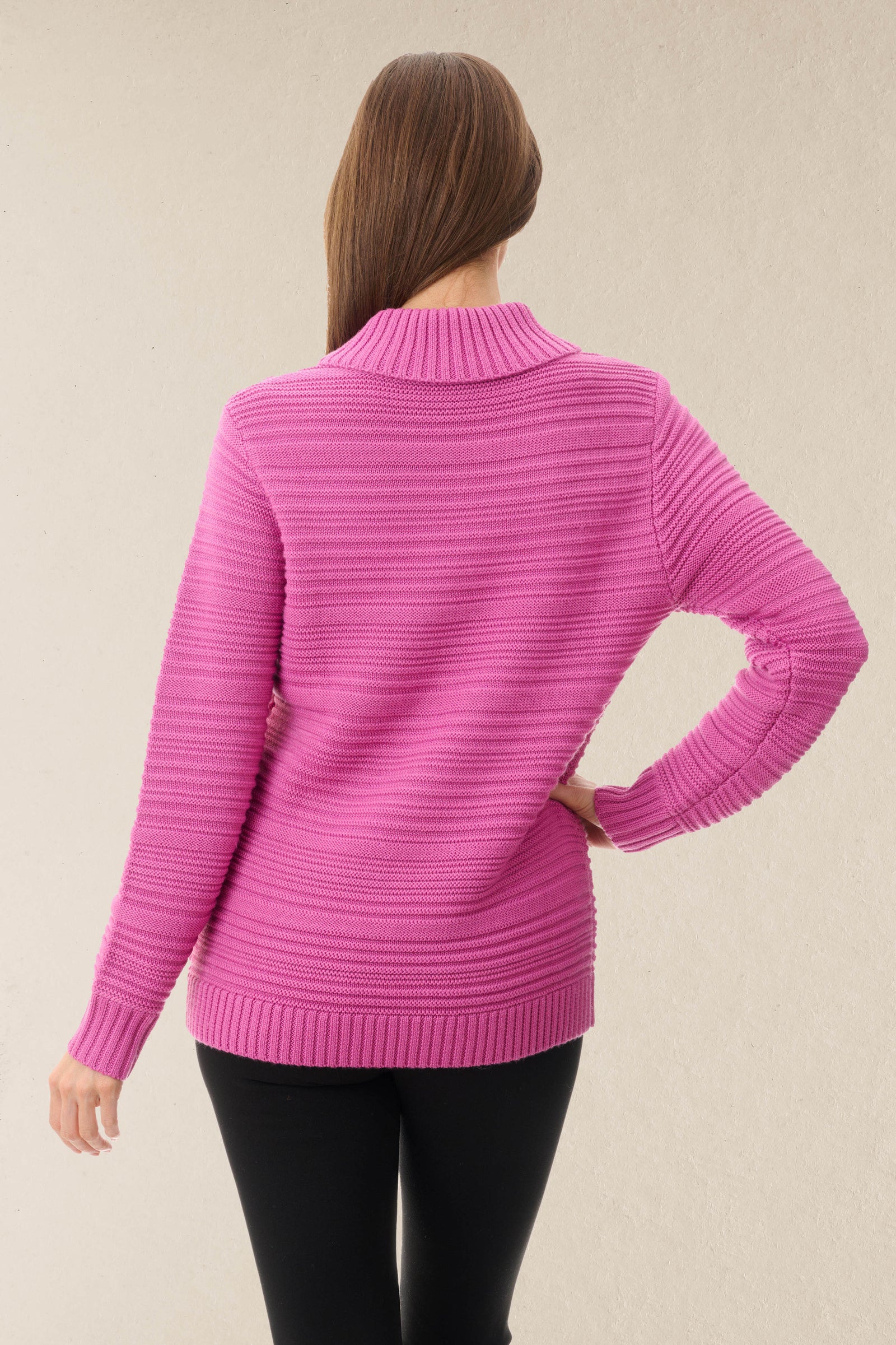 Crossover neck jumper