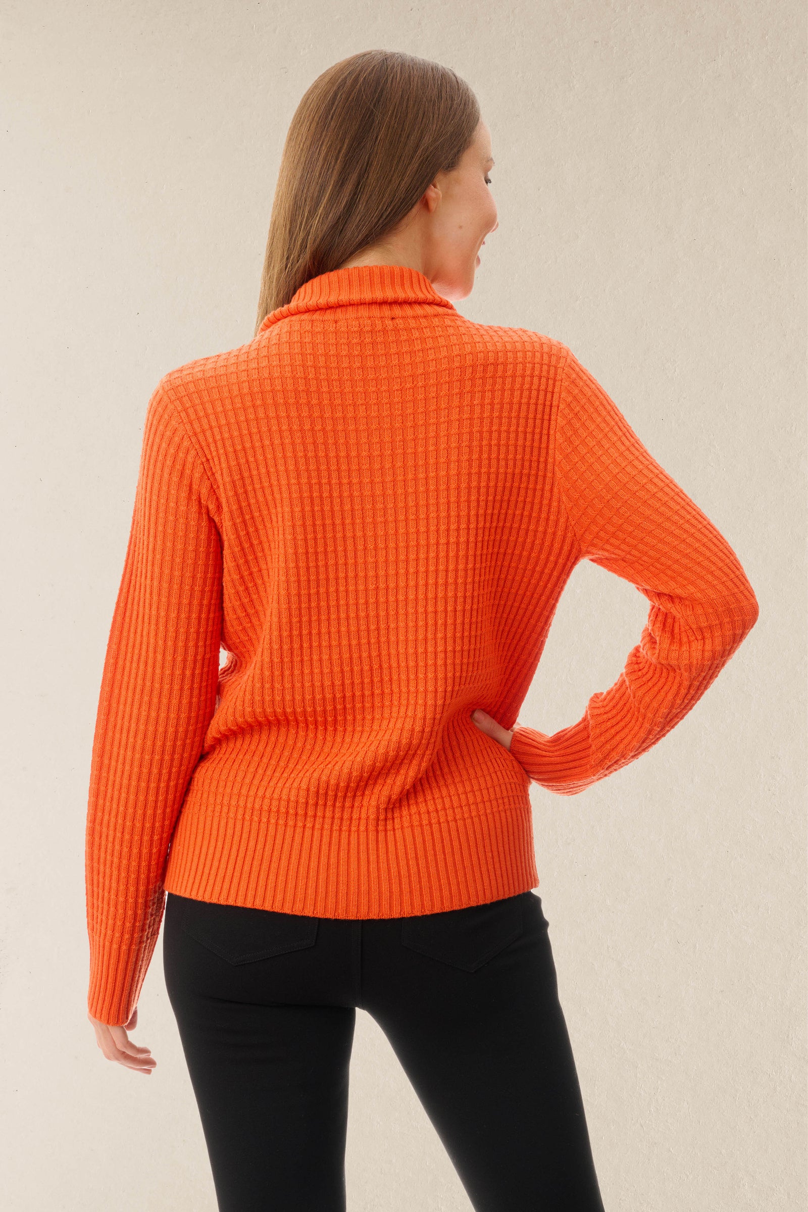 Cable zip cardigan