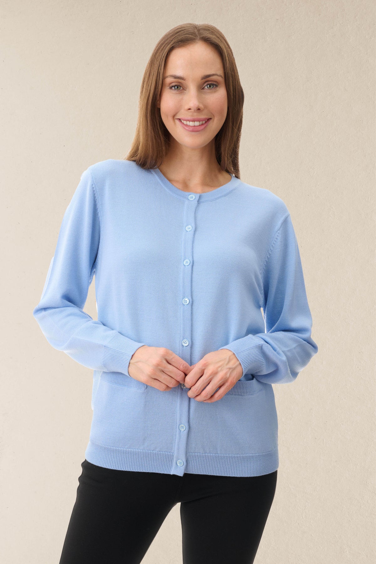 5WL155A - Crew neck cardigan