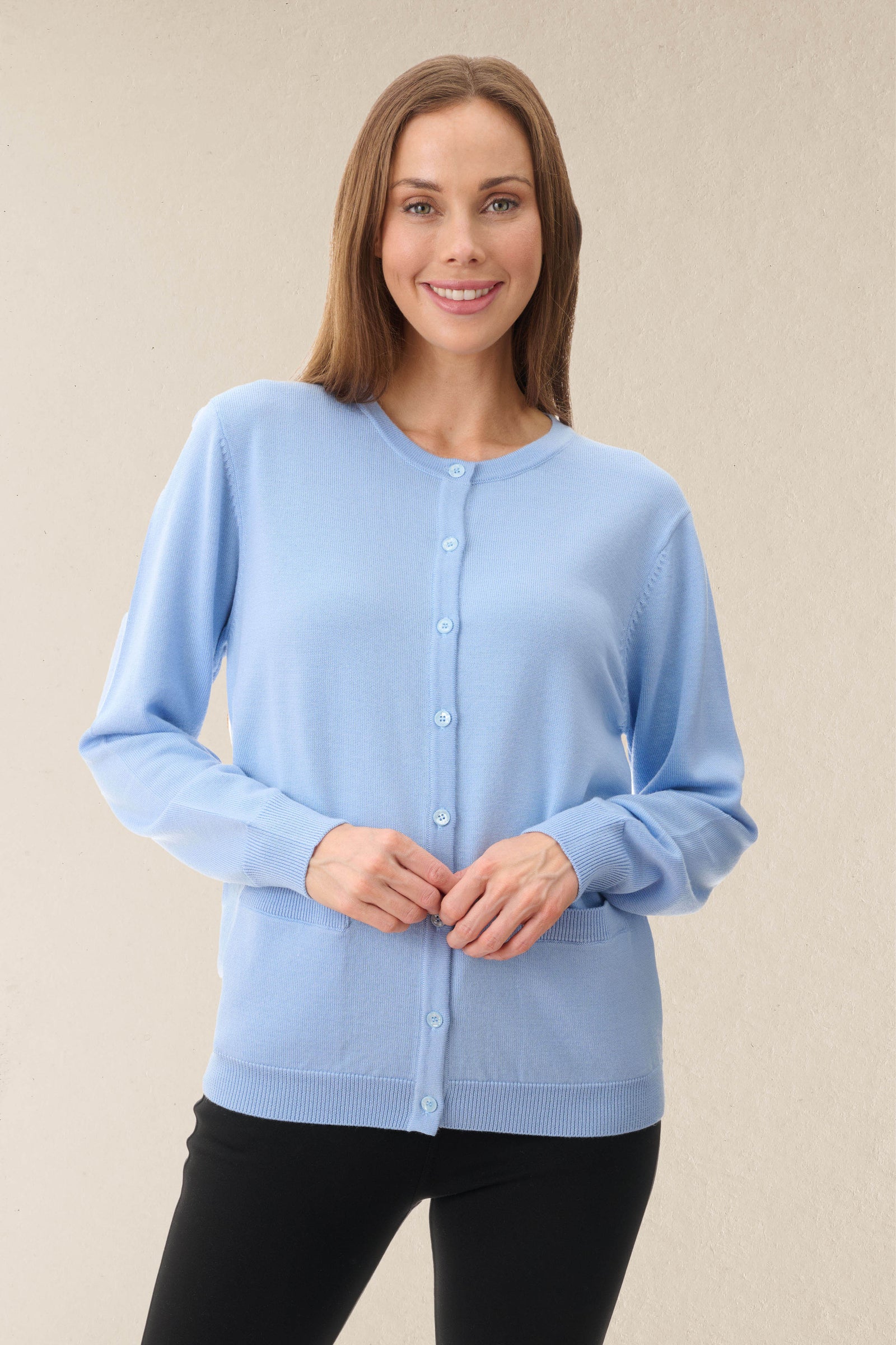 5WL155A - Crew neck cardigan