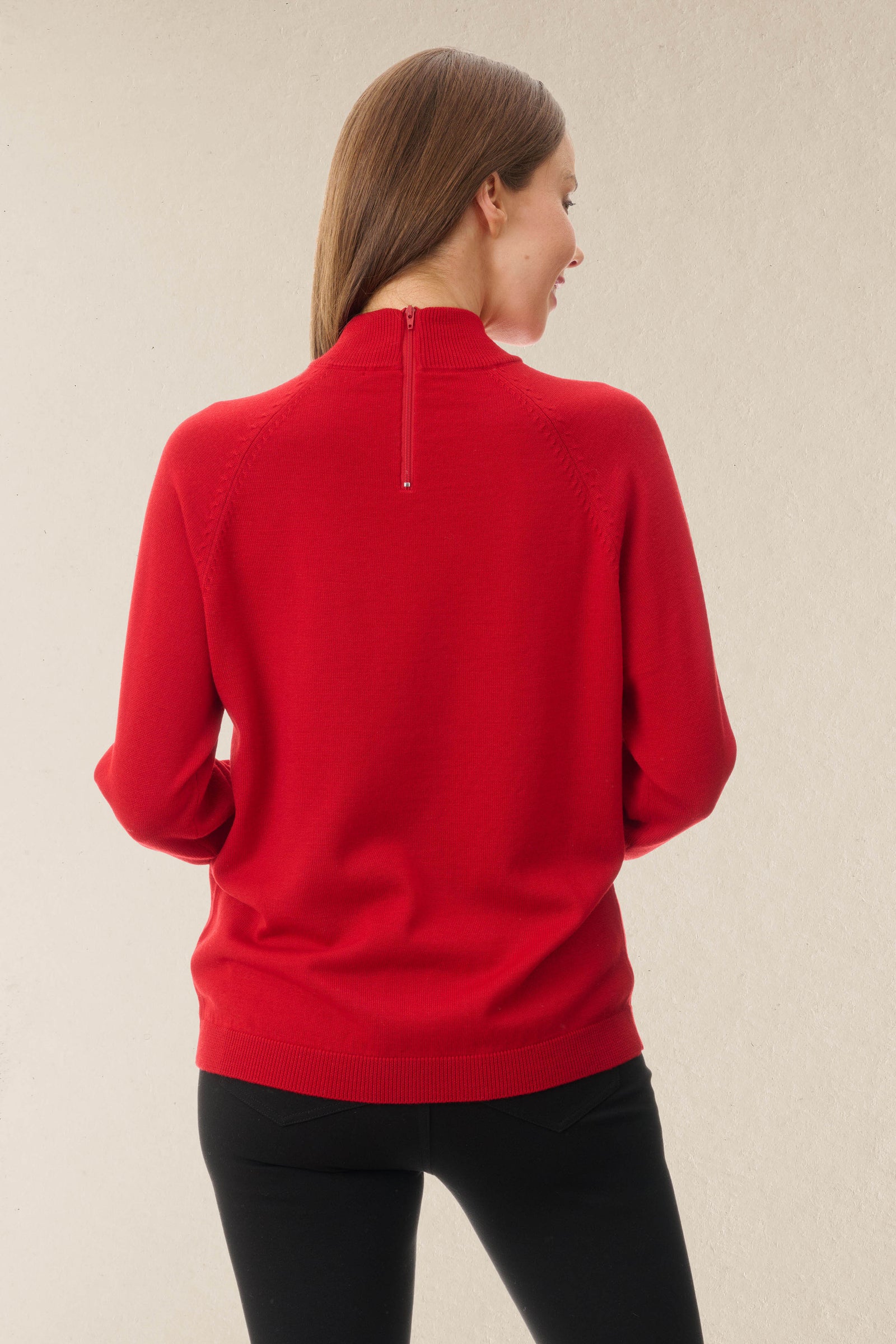 Zip high neck jumper