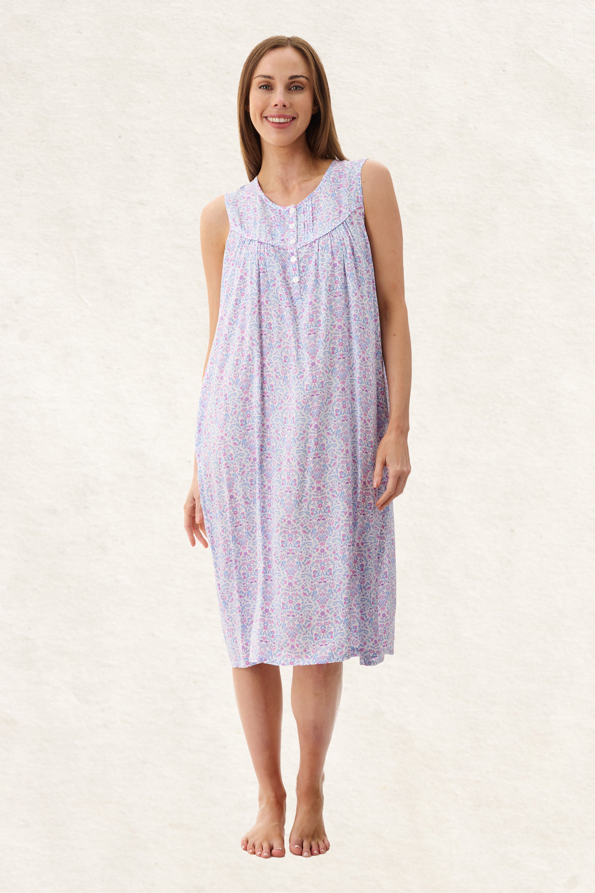 6AF29P - Pearl Sleeveless Short Nightie