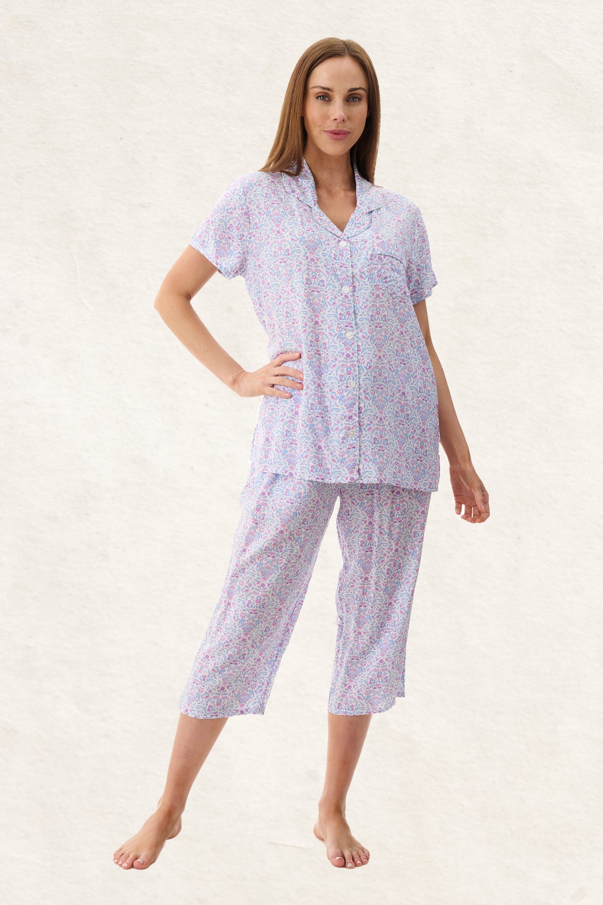 6AF34P - Pearl Capri Pyjama