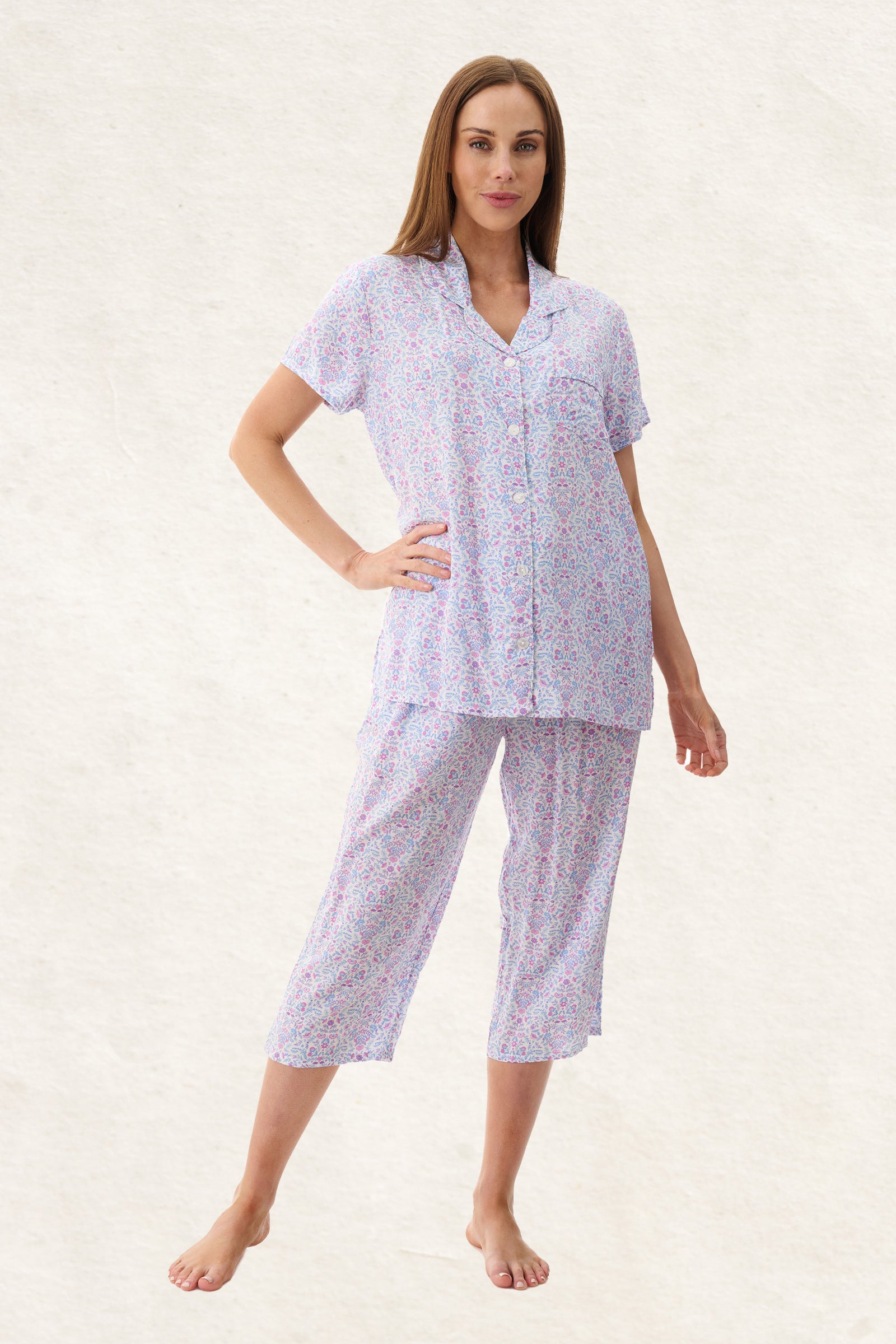 6AF34P - Pearl Capri Pyjama