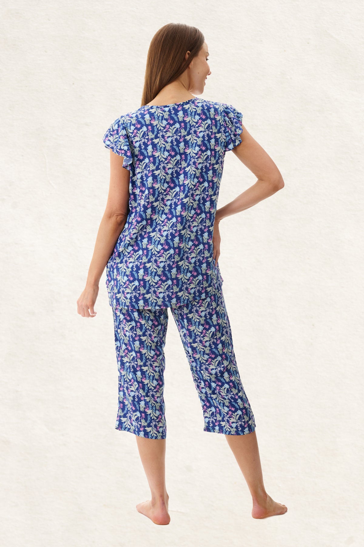 6AF35M - Maria Flutter Sleeve Capri Pyjama