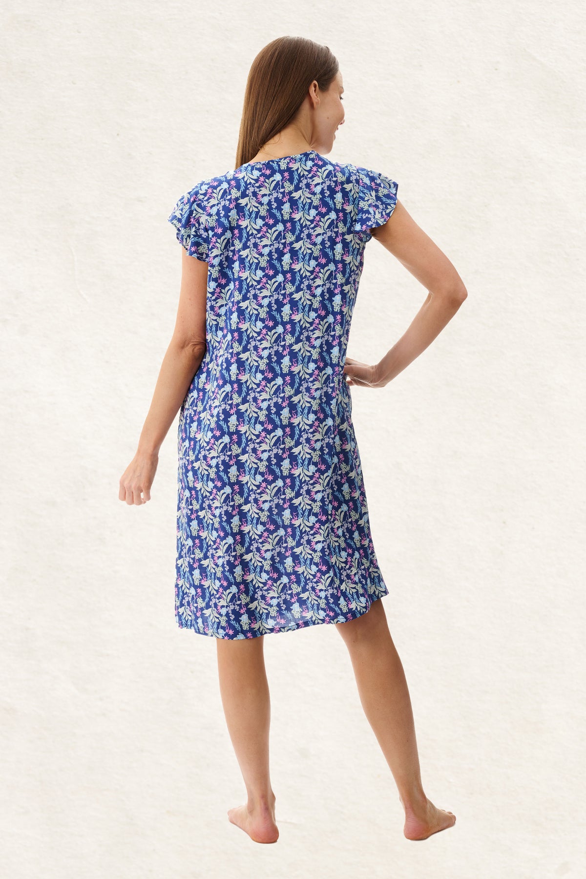 6AF53M - Maria Flutter Sleeve Short Nightie