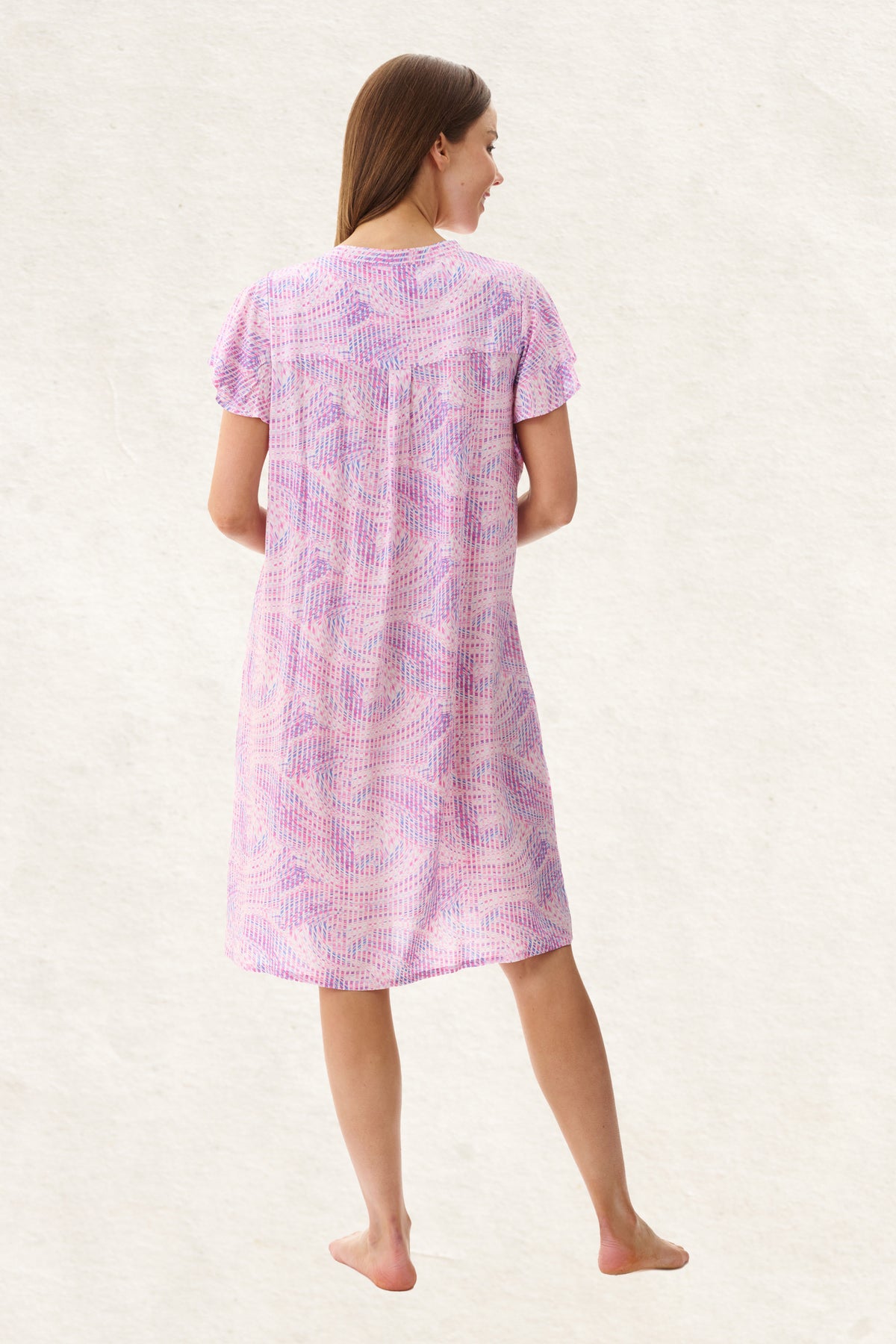 6AF65R - Reese Flutter Sleeve Short Nightie