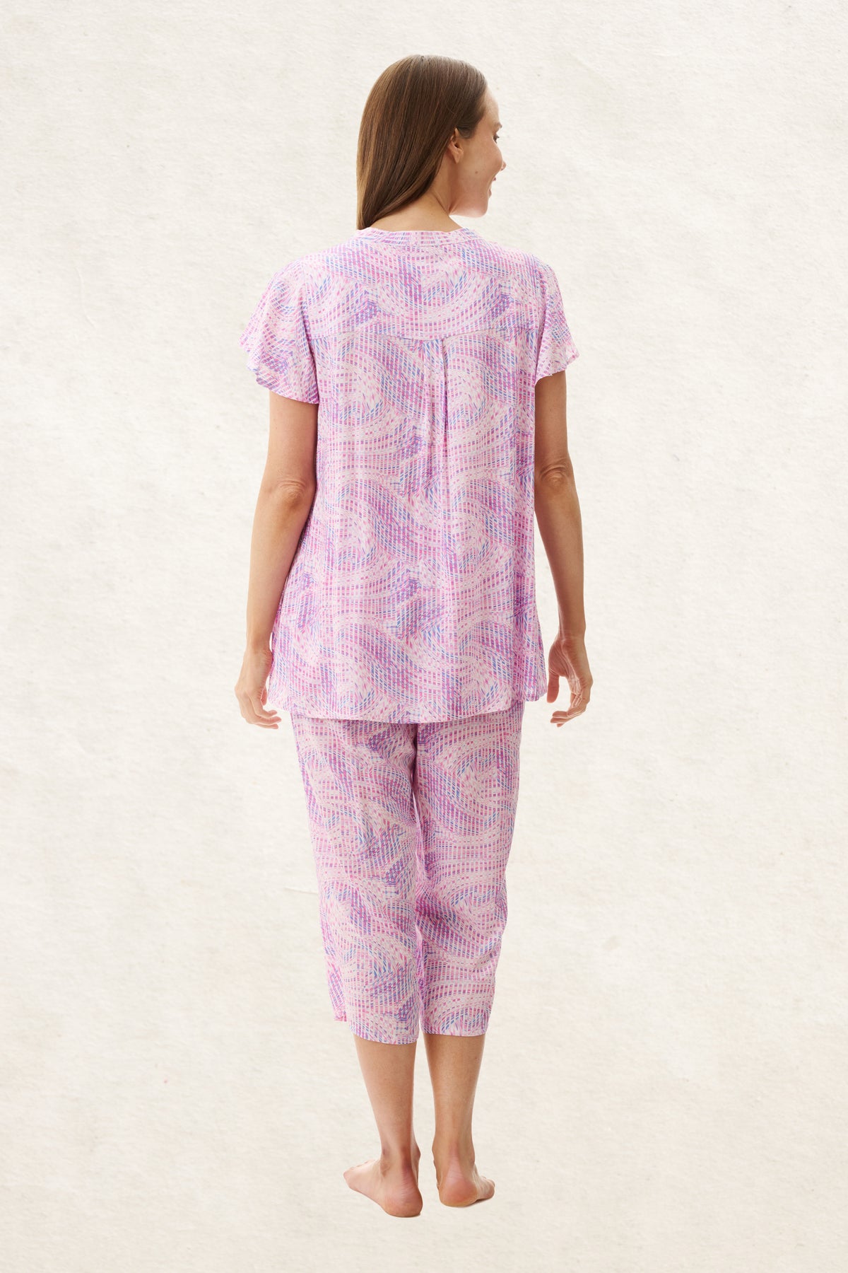 6AF86R - Reese Flutter Sleeve Capri Pyjama