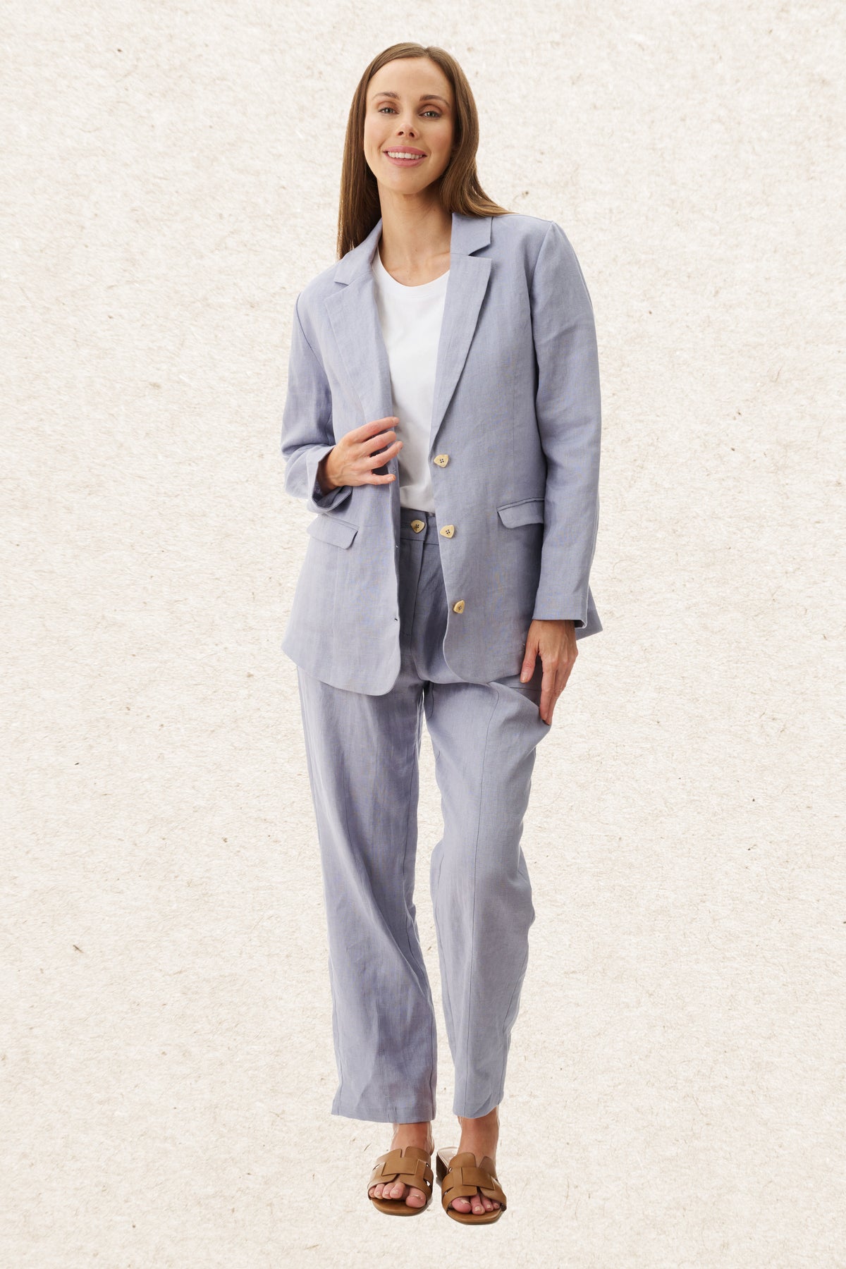 6AL79 - Seamed linen pant