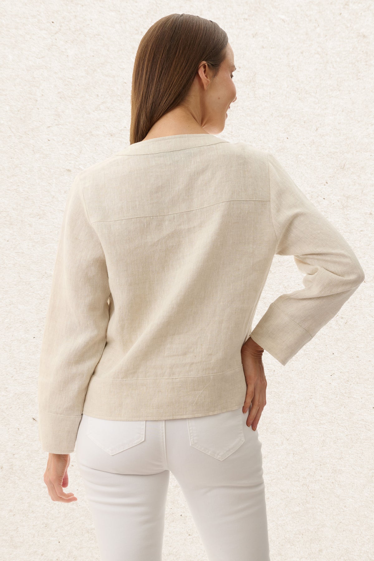 6AL67 - Seamed linen jacket