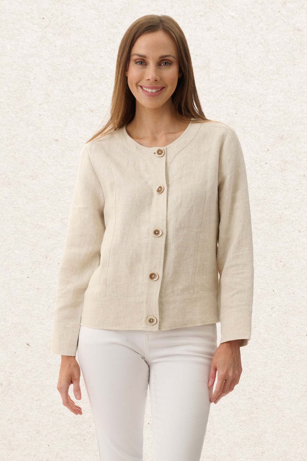 6AL67 - Seamed linen jacket