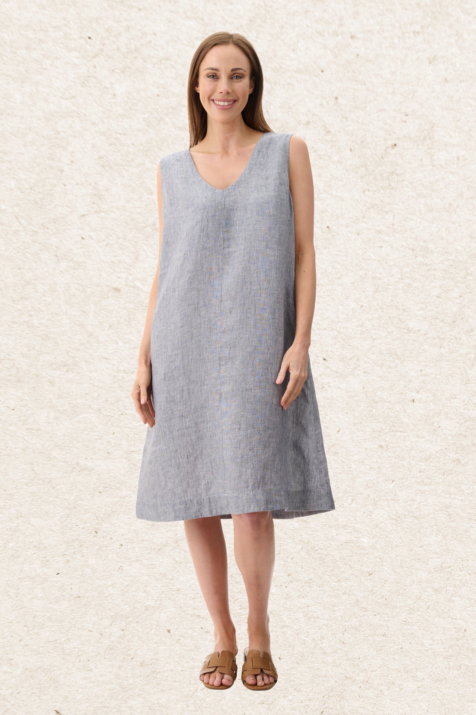 6AL72S - Sunflower linen dress