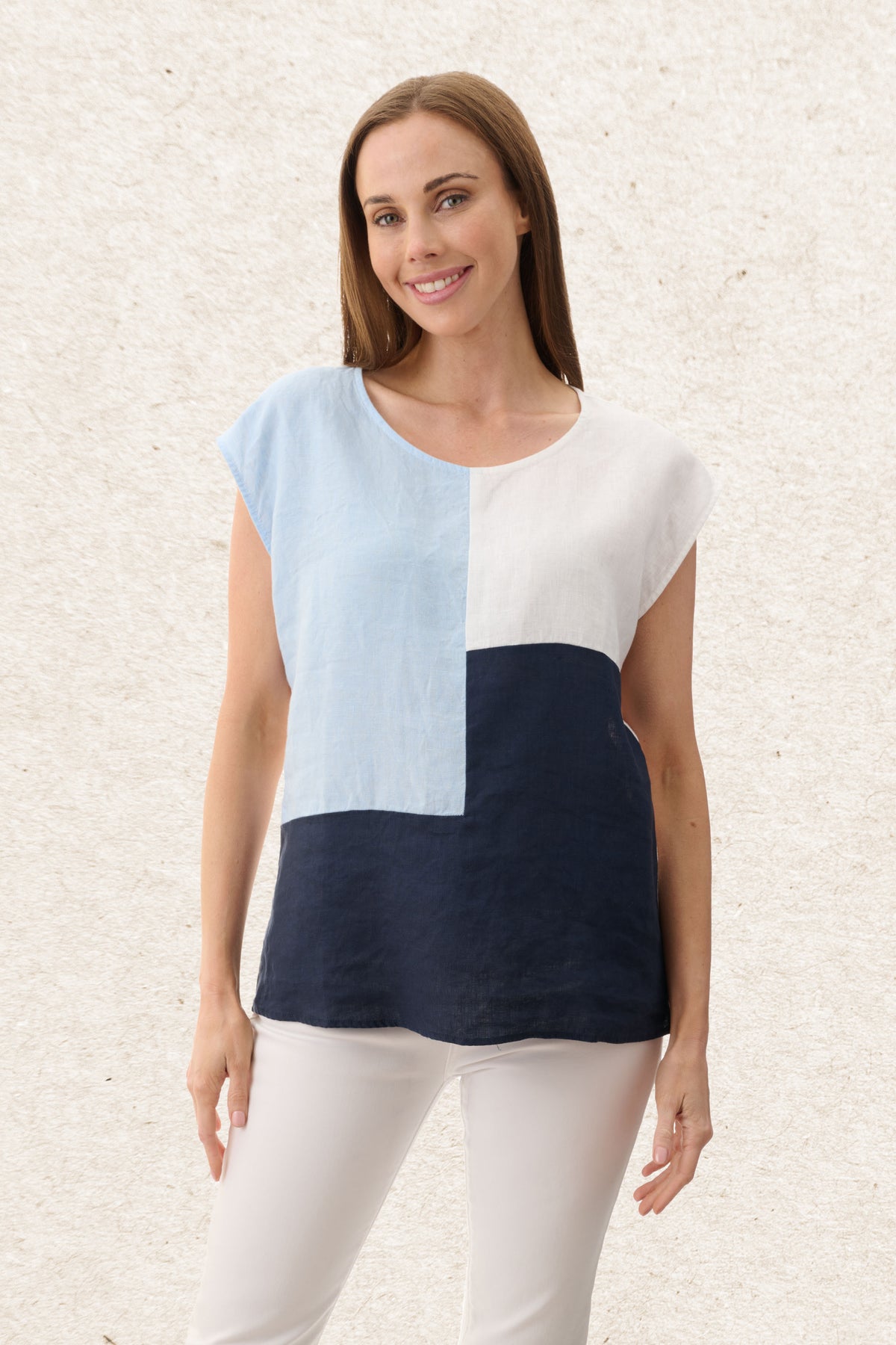 6AL82 - Ocean spliced sleeveless top
