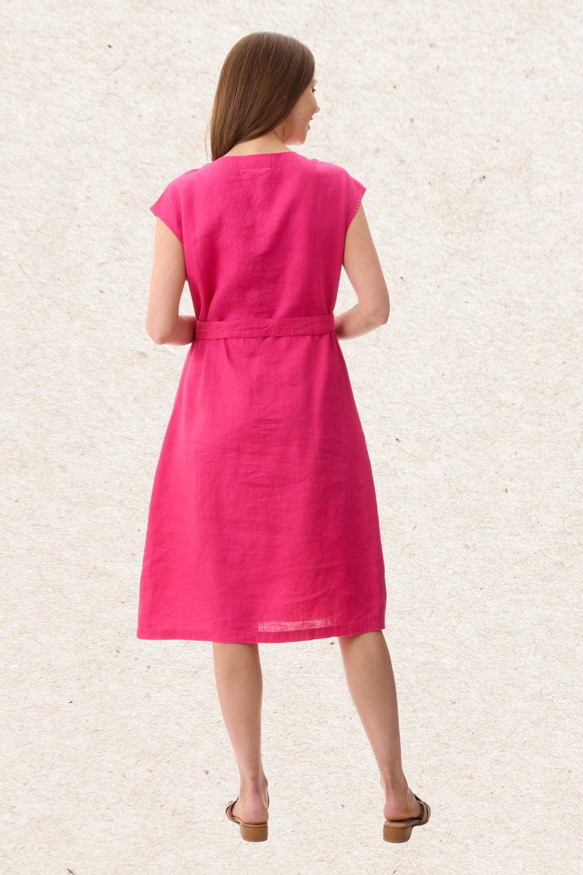 6AL96 - button linen dress