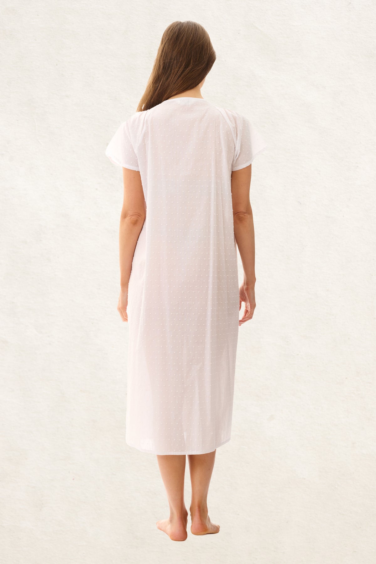 6AS52 - Dobby Mid Length Nightie