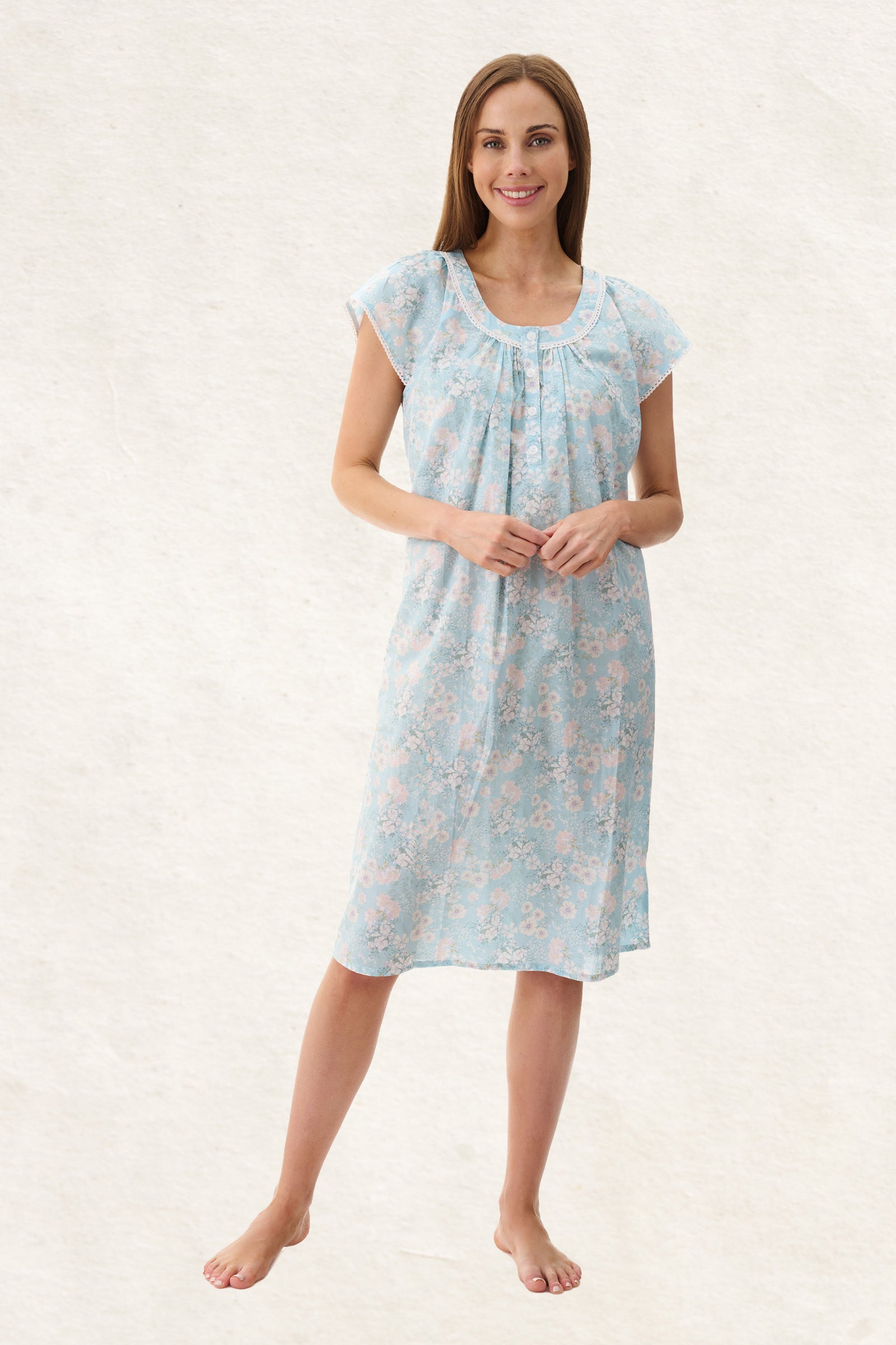 6BV87C - Cora Cap Sleeve Short Nightie