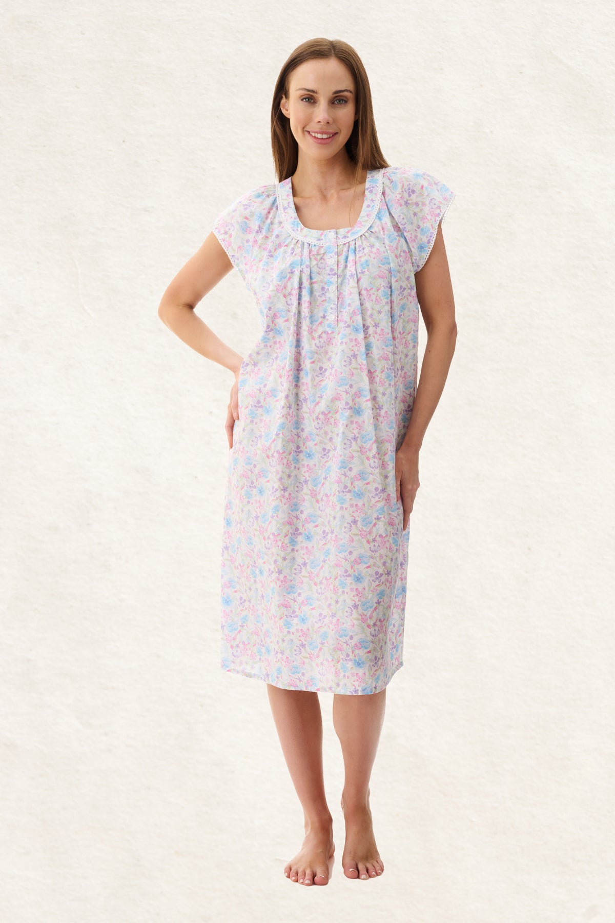 6BV87F - Faye Cap Sleeve Short Nightie
