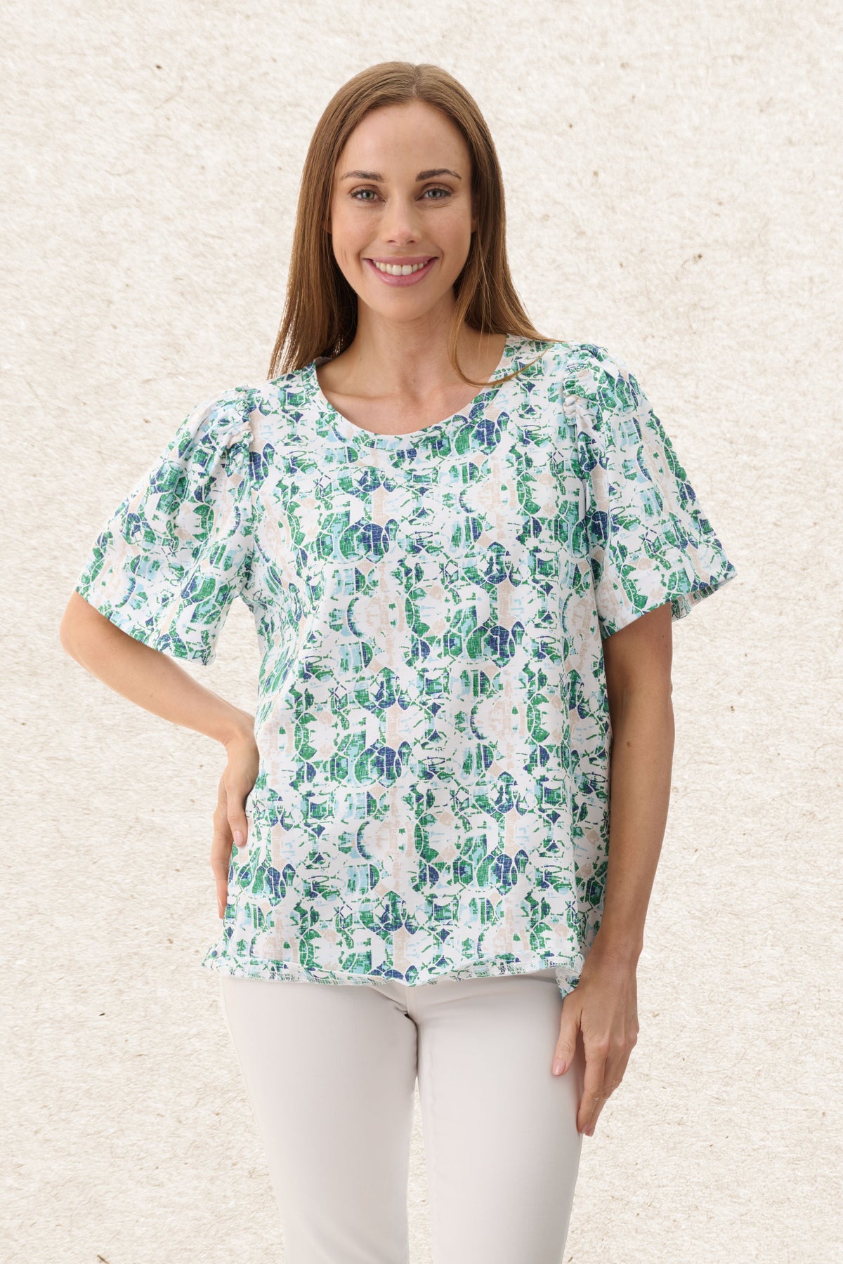 6CB03G - Gilli flounce sleeve t-shirt