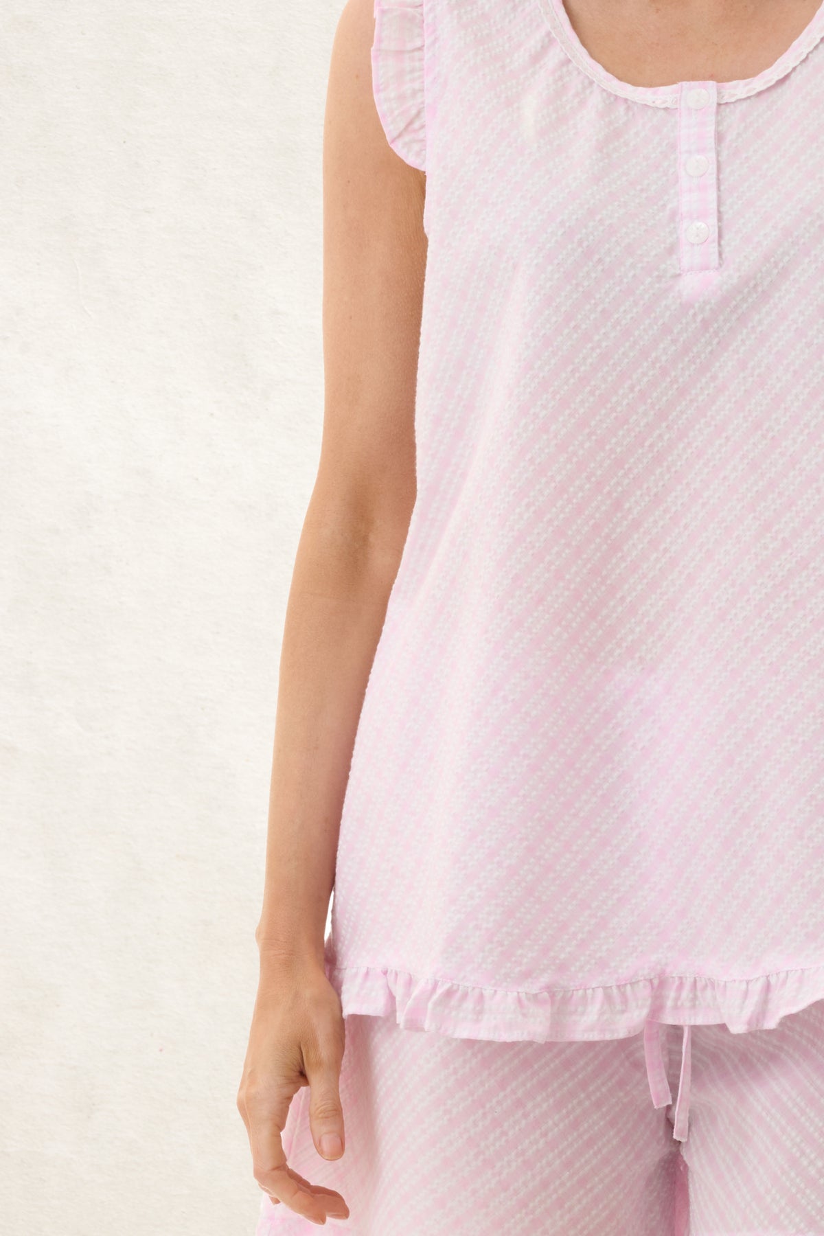 6CH62 - Check Sleeveless Short Pyjama