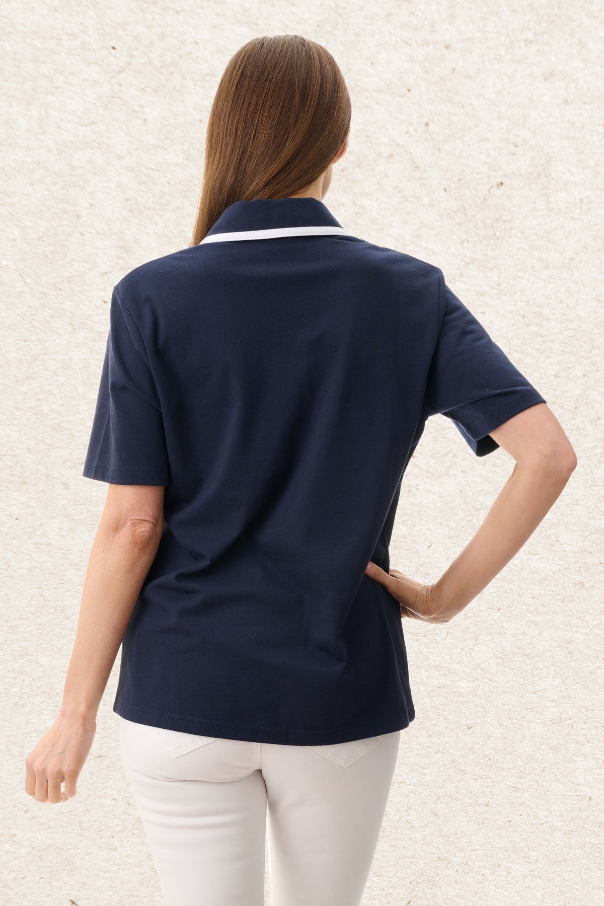 6JR25 - Contrast zip polo