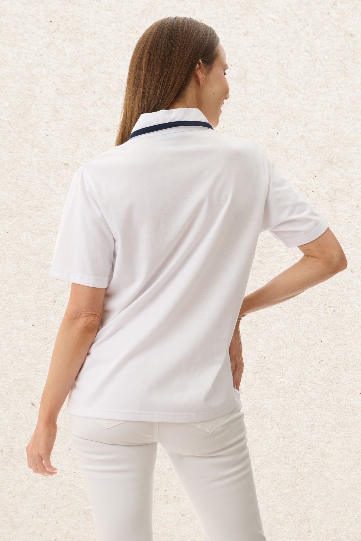 6JR25 - Contrast zip polo