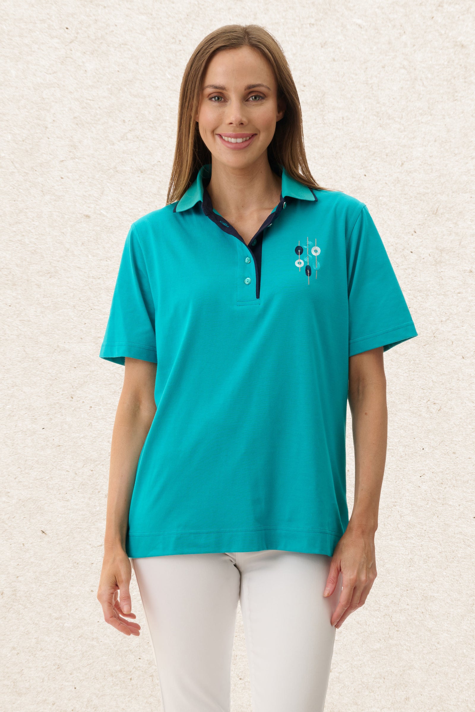 6JR32D - Dahlia embroidered polo