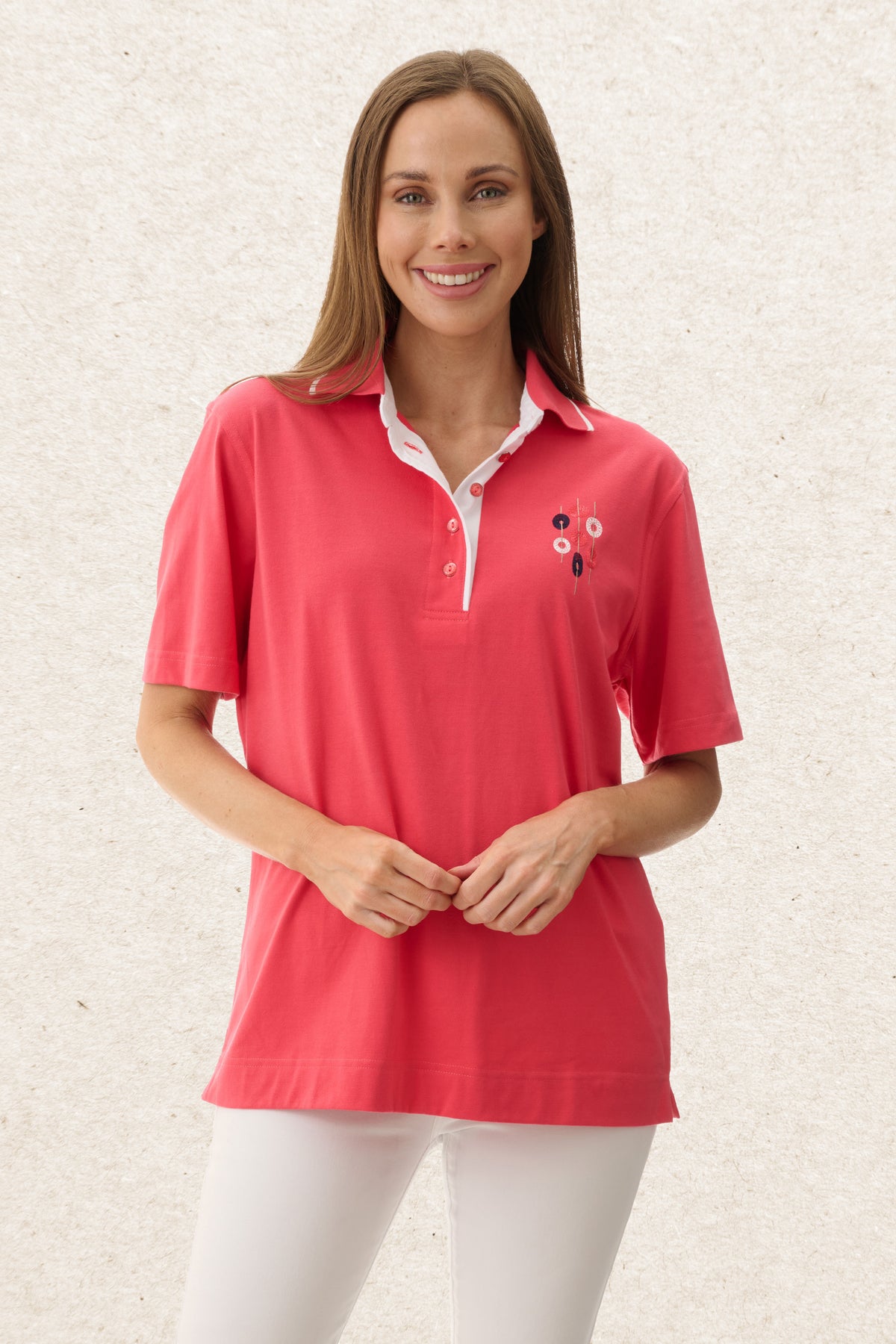 6JR32D - Dahlia embroidered polo