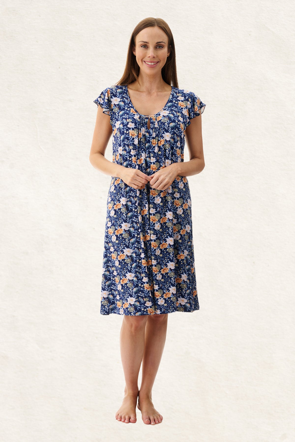 6KV81S - Sandra Flutter Sleeve Short Nightie