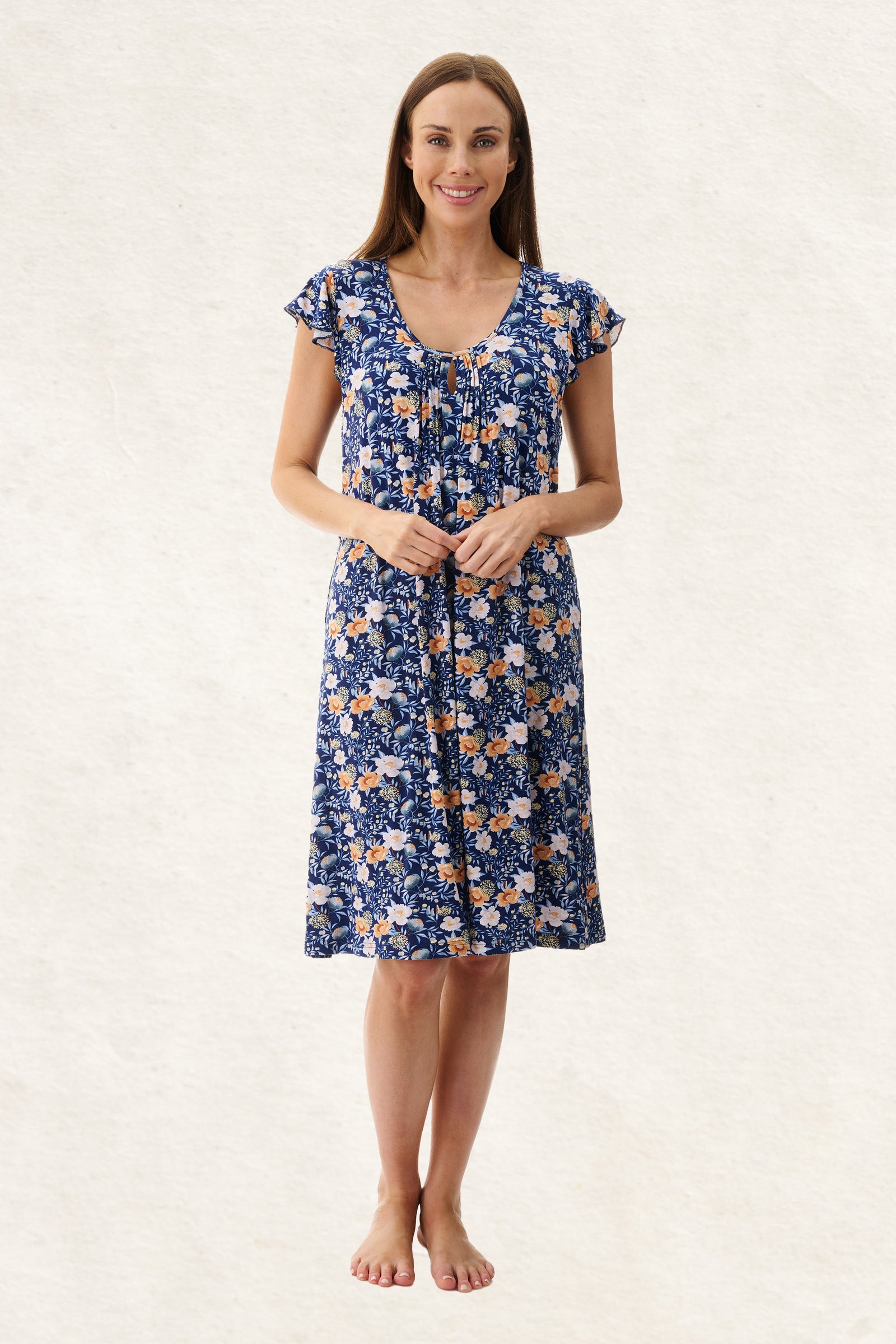 6KV81S - Sandra Flutter Sleeve Short Nightie