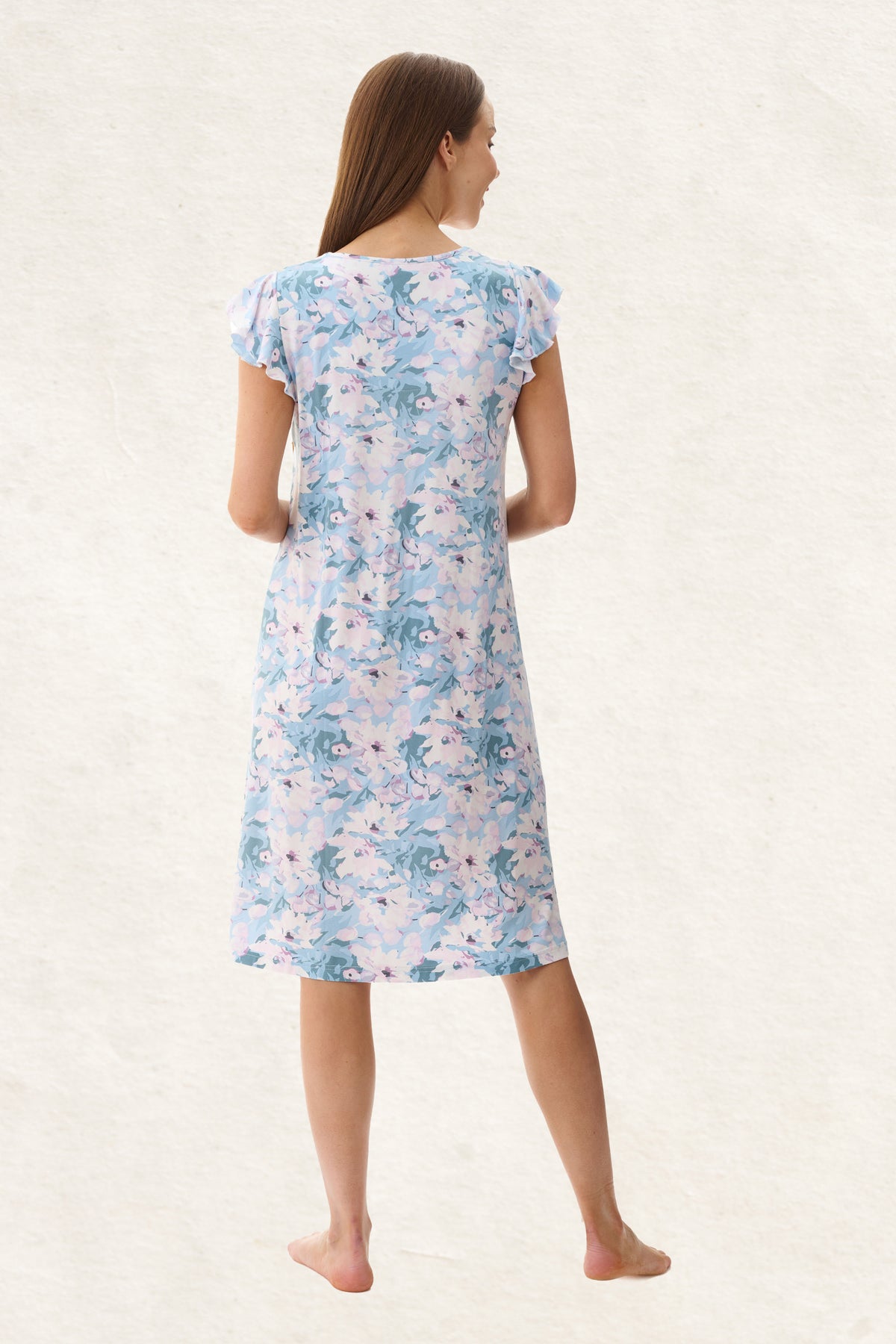 6LG33A - Amelia Flutter Sleeve Short Nightie