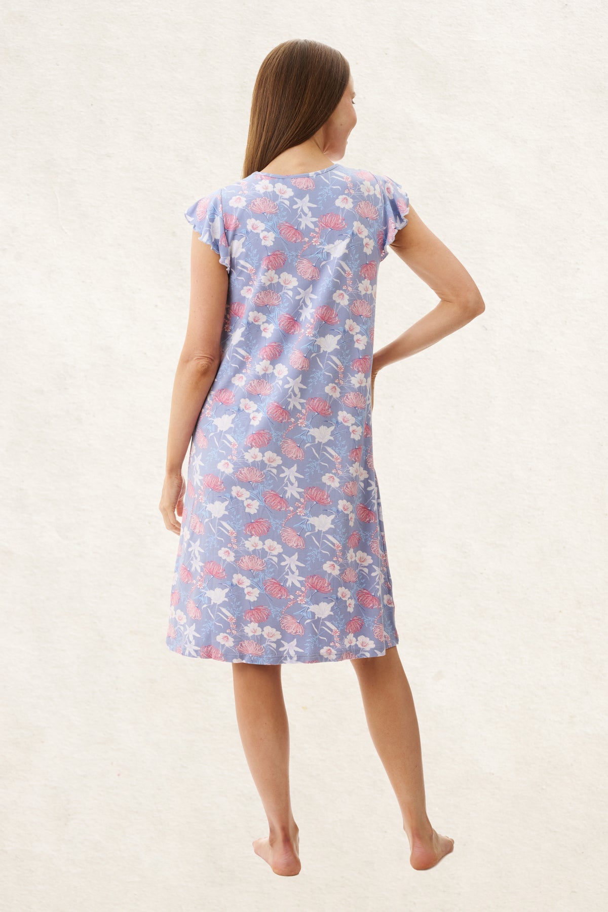 6LG81B - Barbara Flutter Sleeve Short Nightie