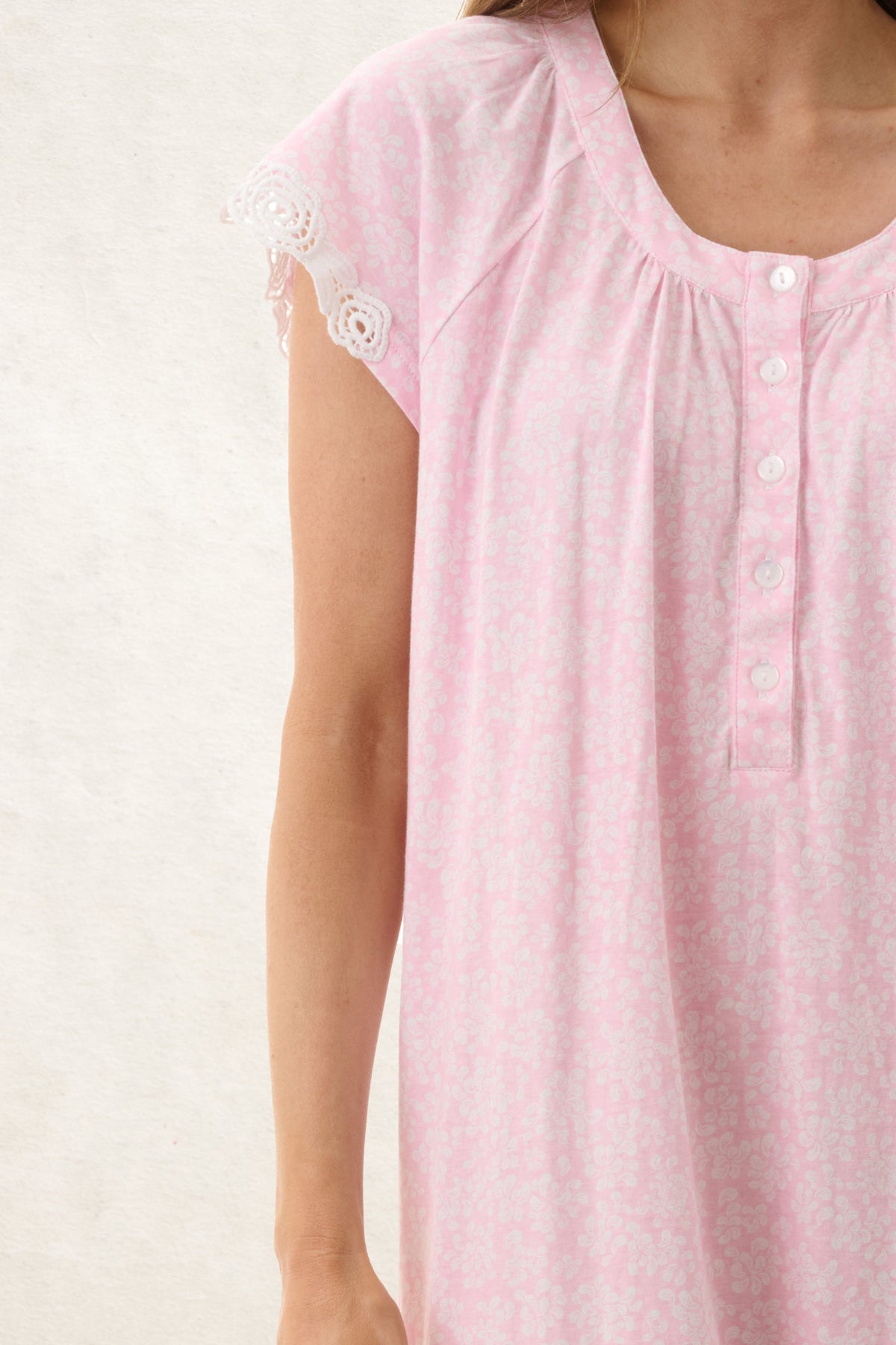 6LP02Q - Quest Cap Sleeve Mid Length Nightie