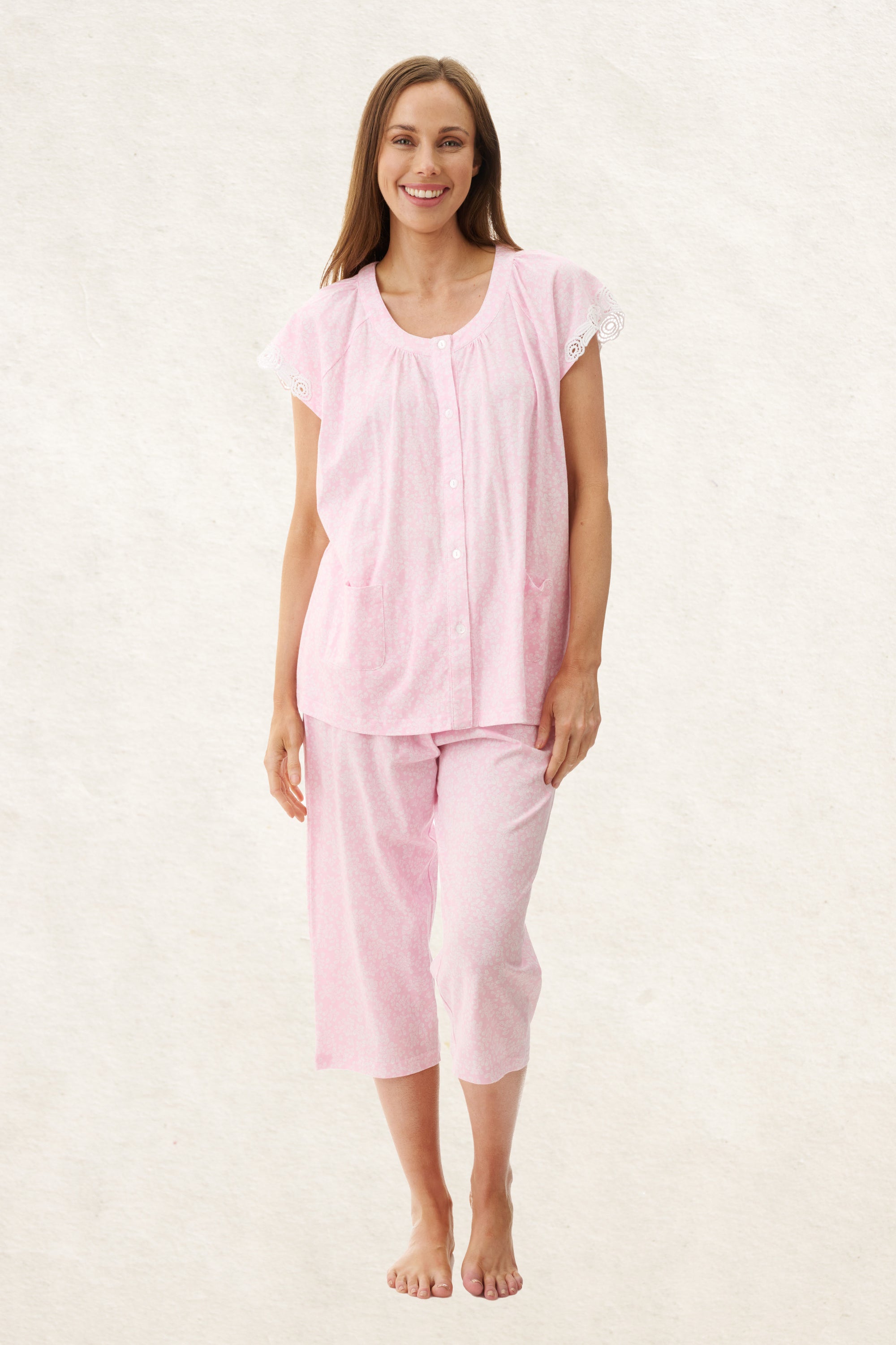 6LP03Q - Quest Cap Sleeve Short Capri Pyjama